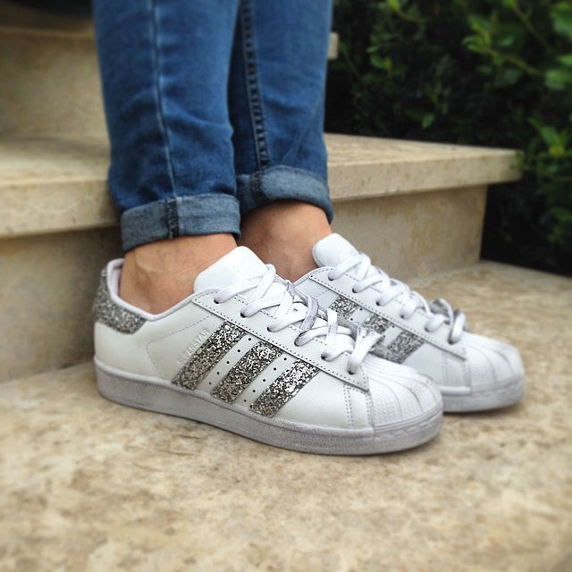 Adidas Superstar Personalizzate Glitter Silver
