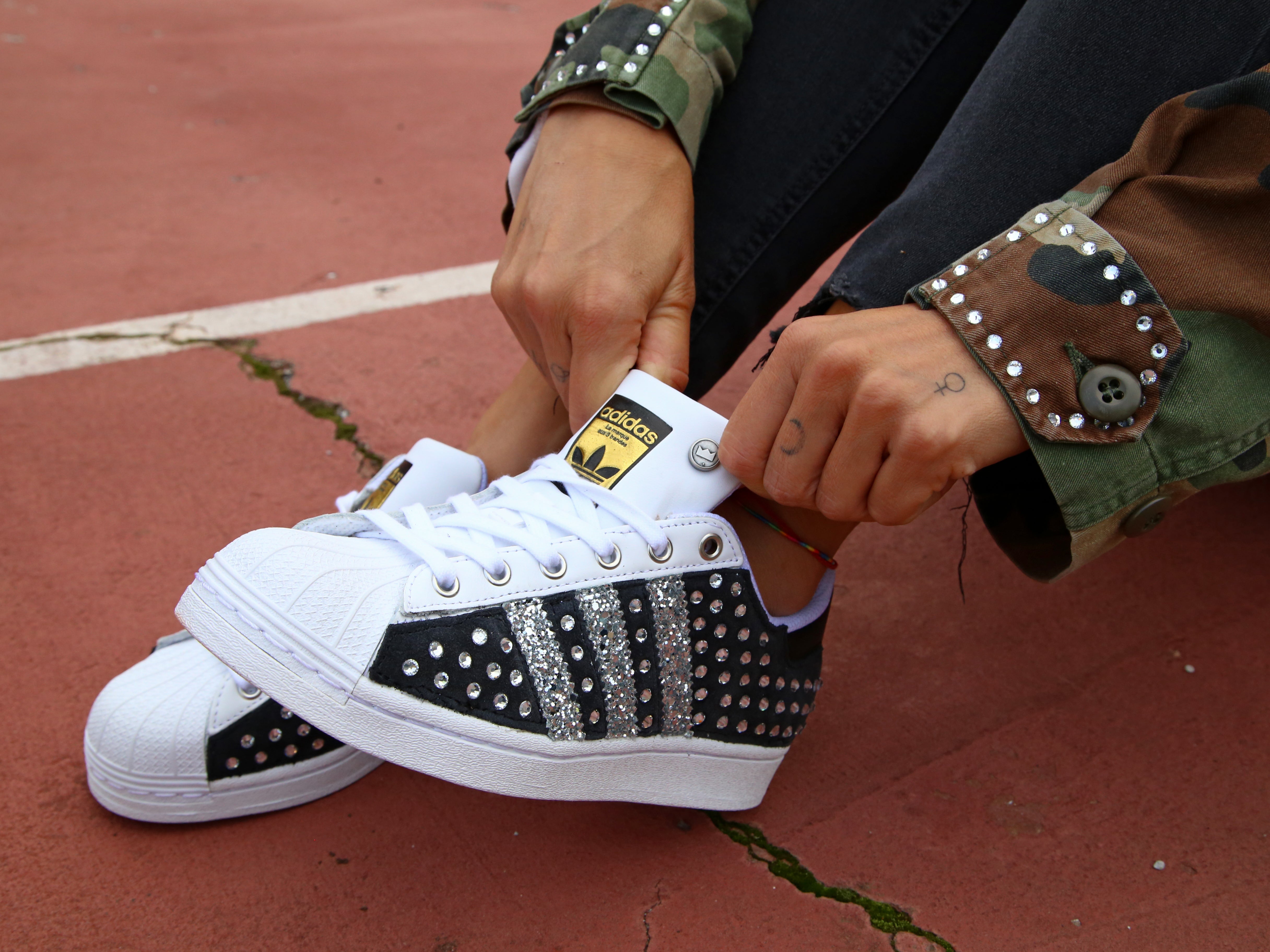 Adidas Superstar Black Camoscio & Strass Termo