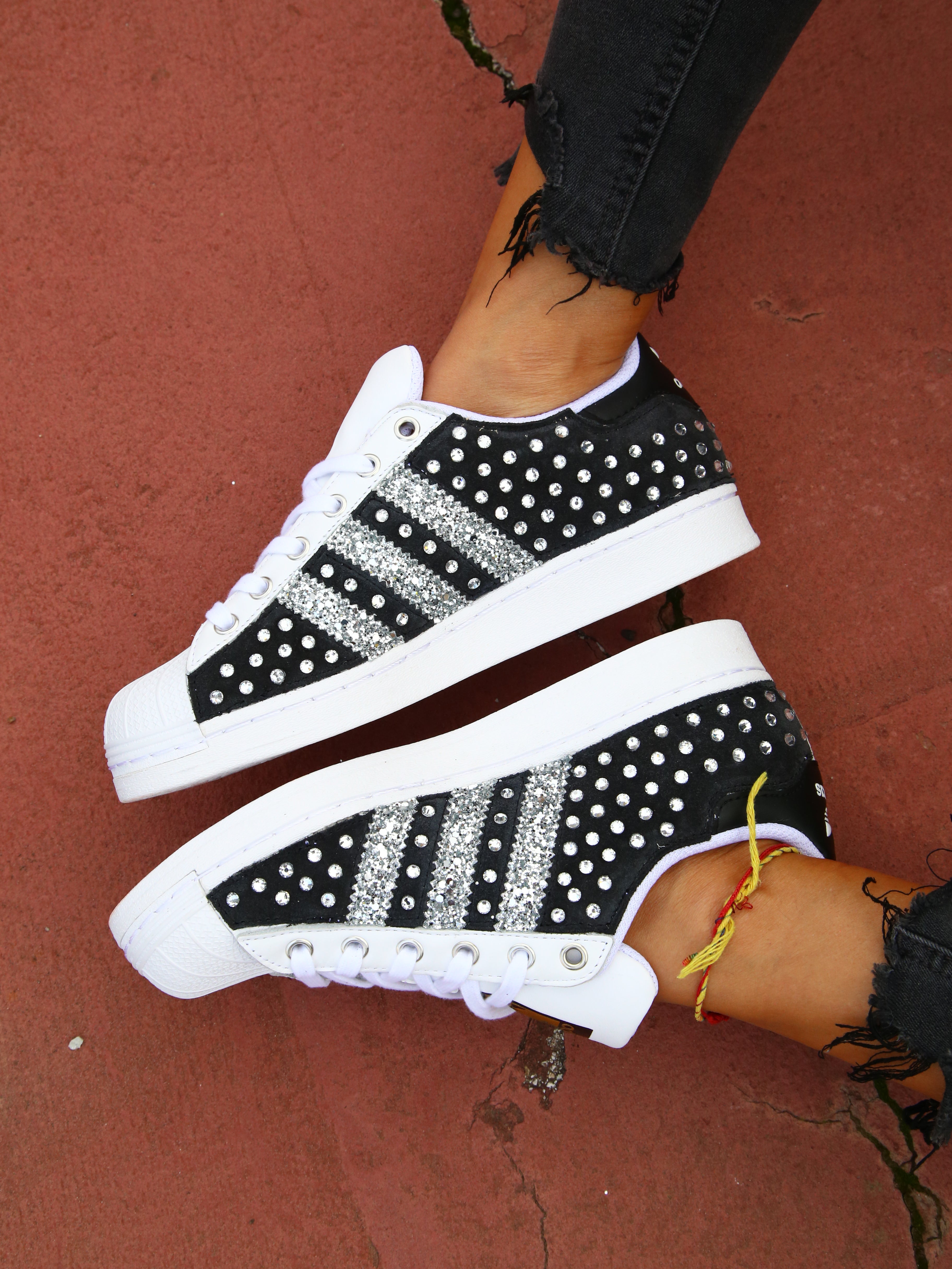 Adidas Superstar Black Camoscio & Strass Termo