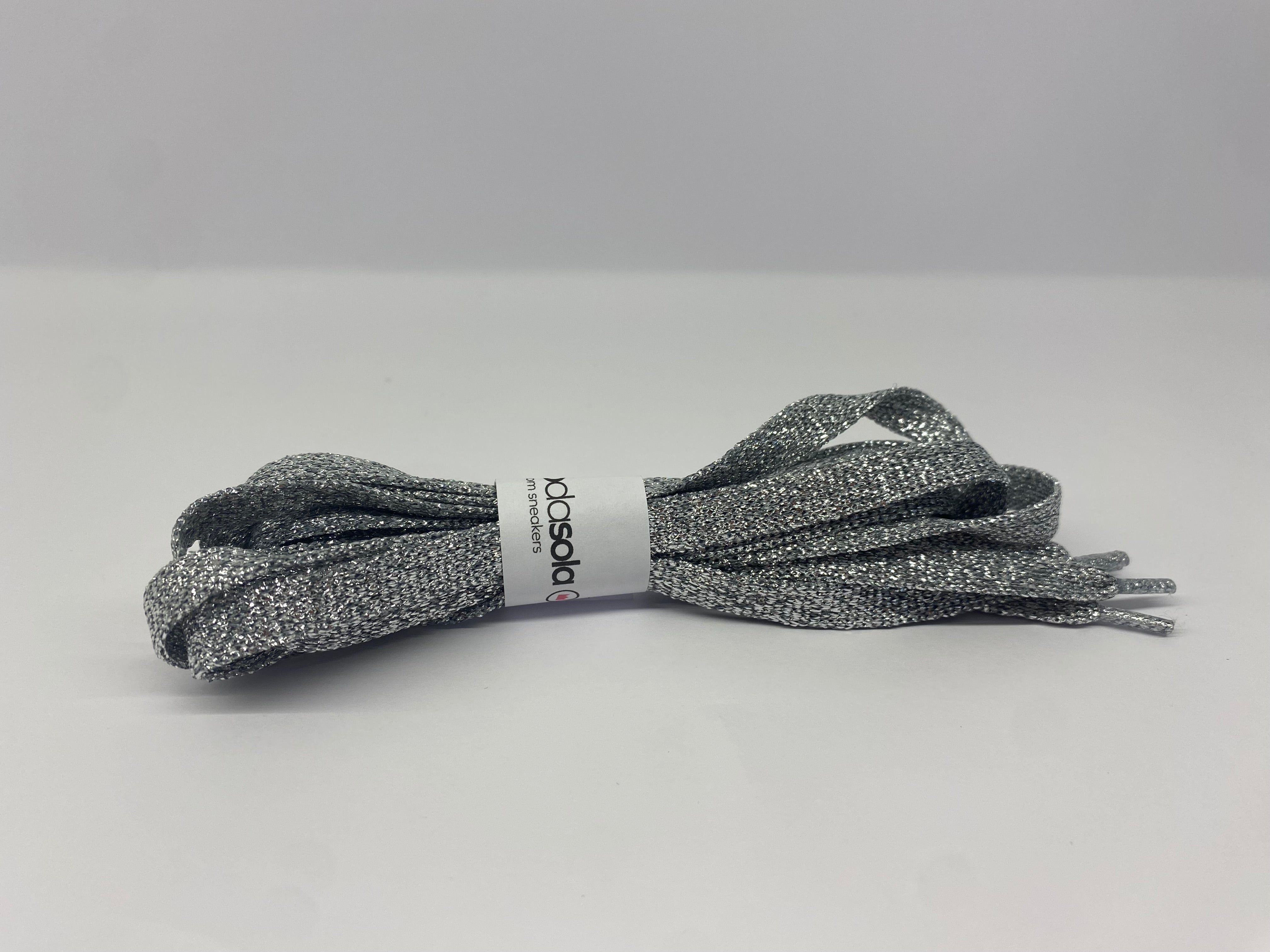 LACCI PIATTI GLITTER ARGENTO 125 CM