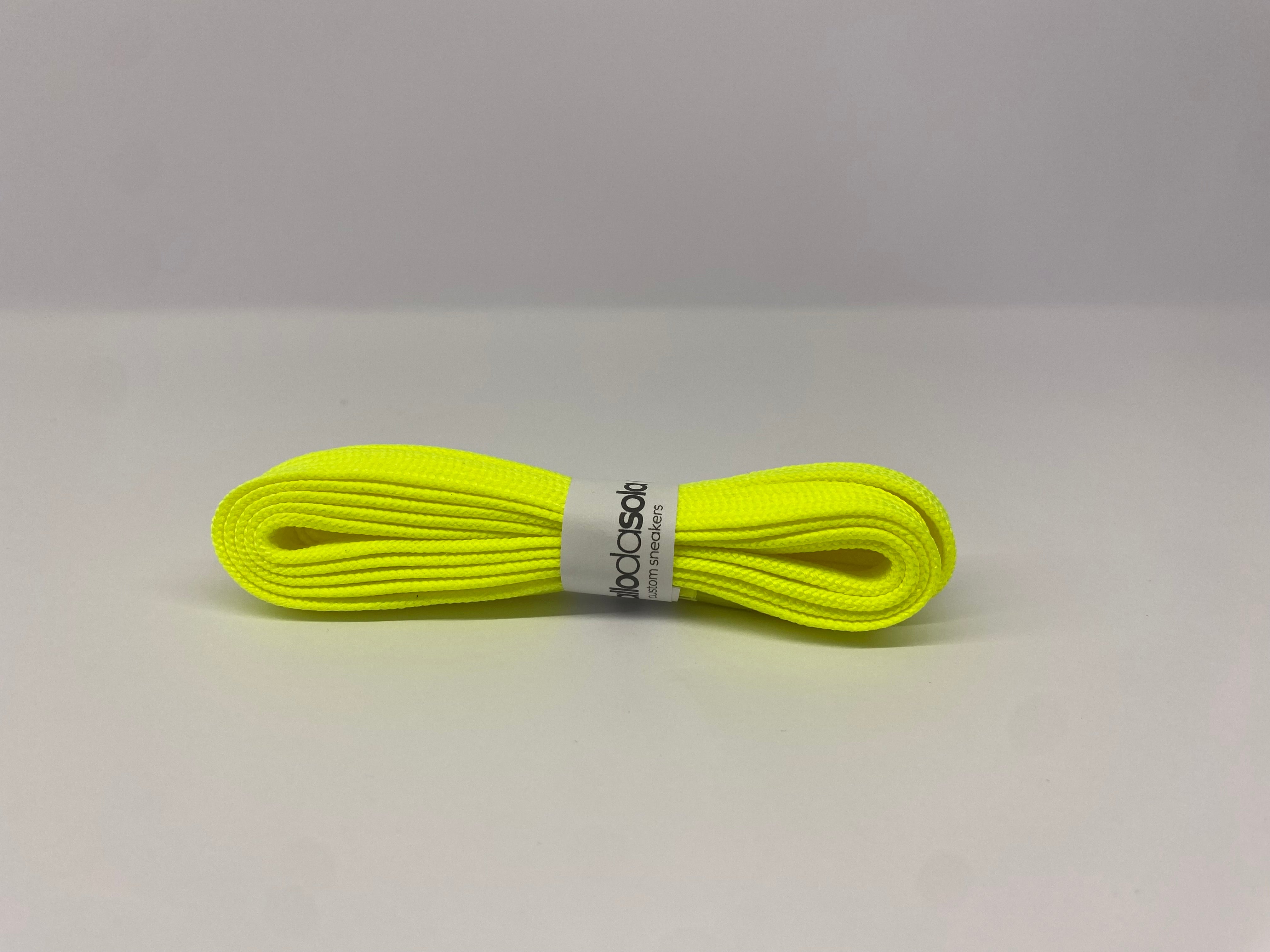 LACCI PIATTI COTONE GIALLO FLUO 120 CM
