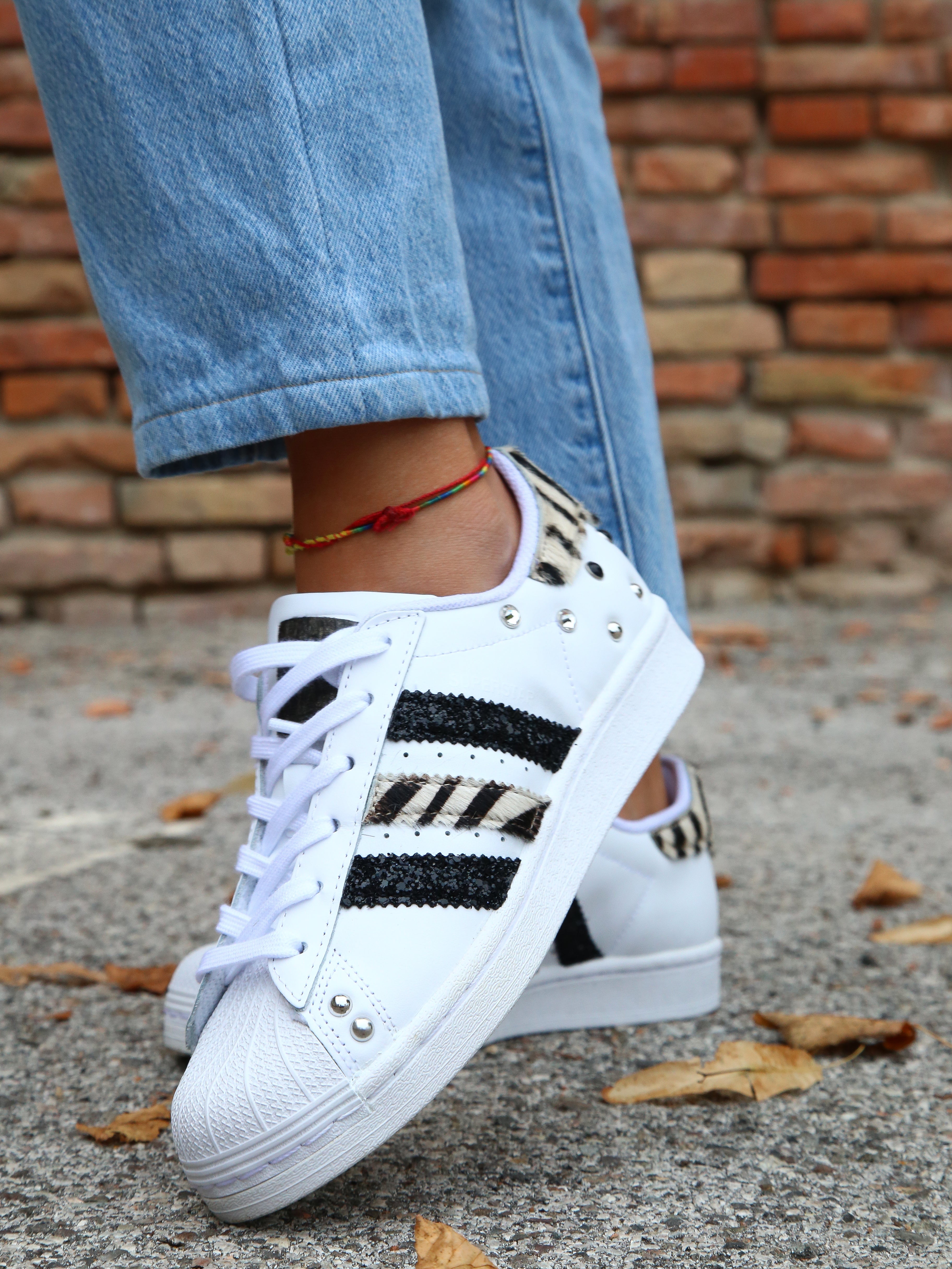 Adidas Superstar Zebrate Glitter Borchie & Perle