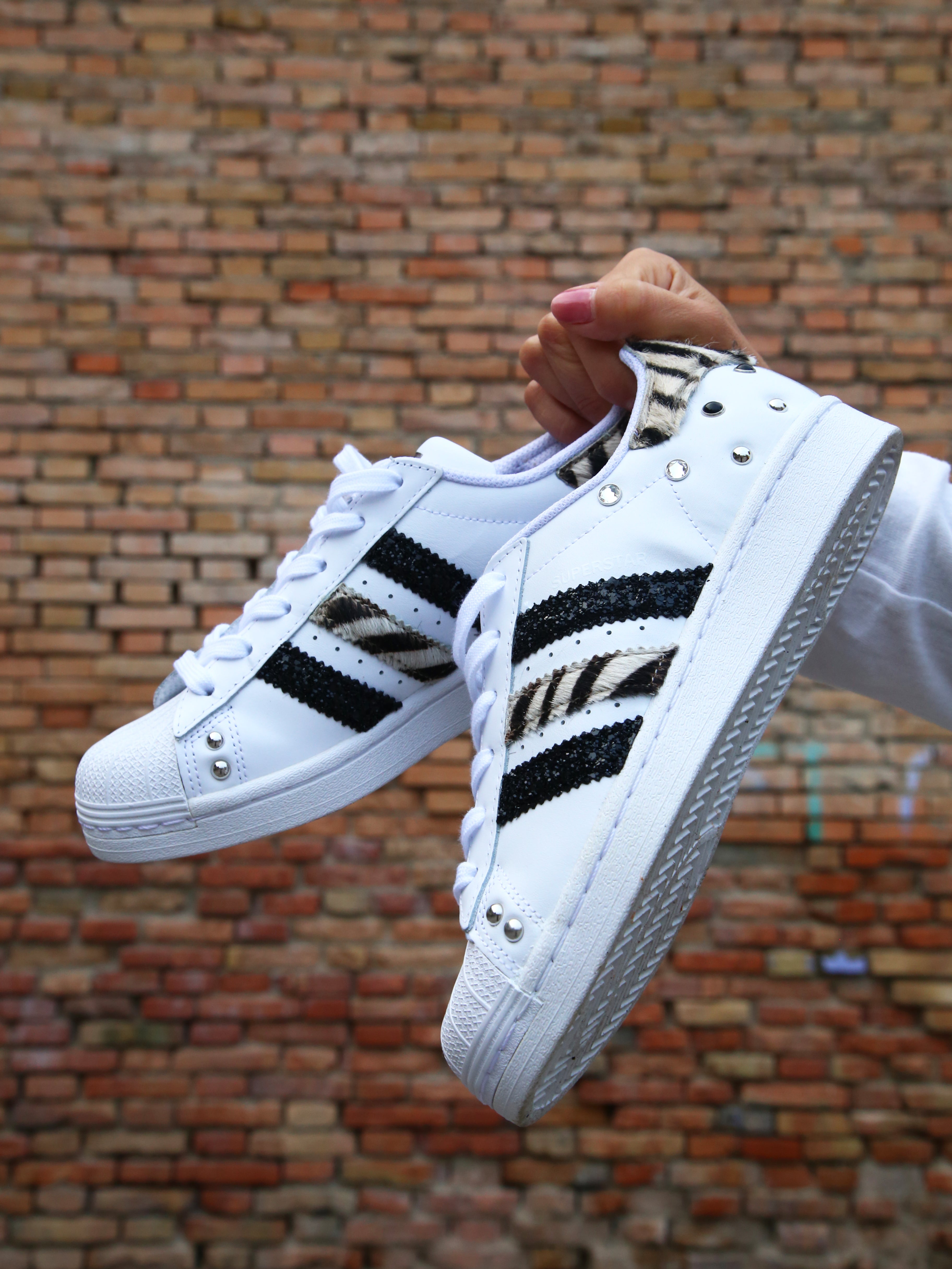 Adidas Superstar Zebrate Glitter Borchie & Perle