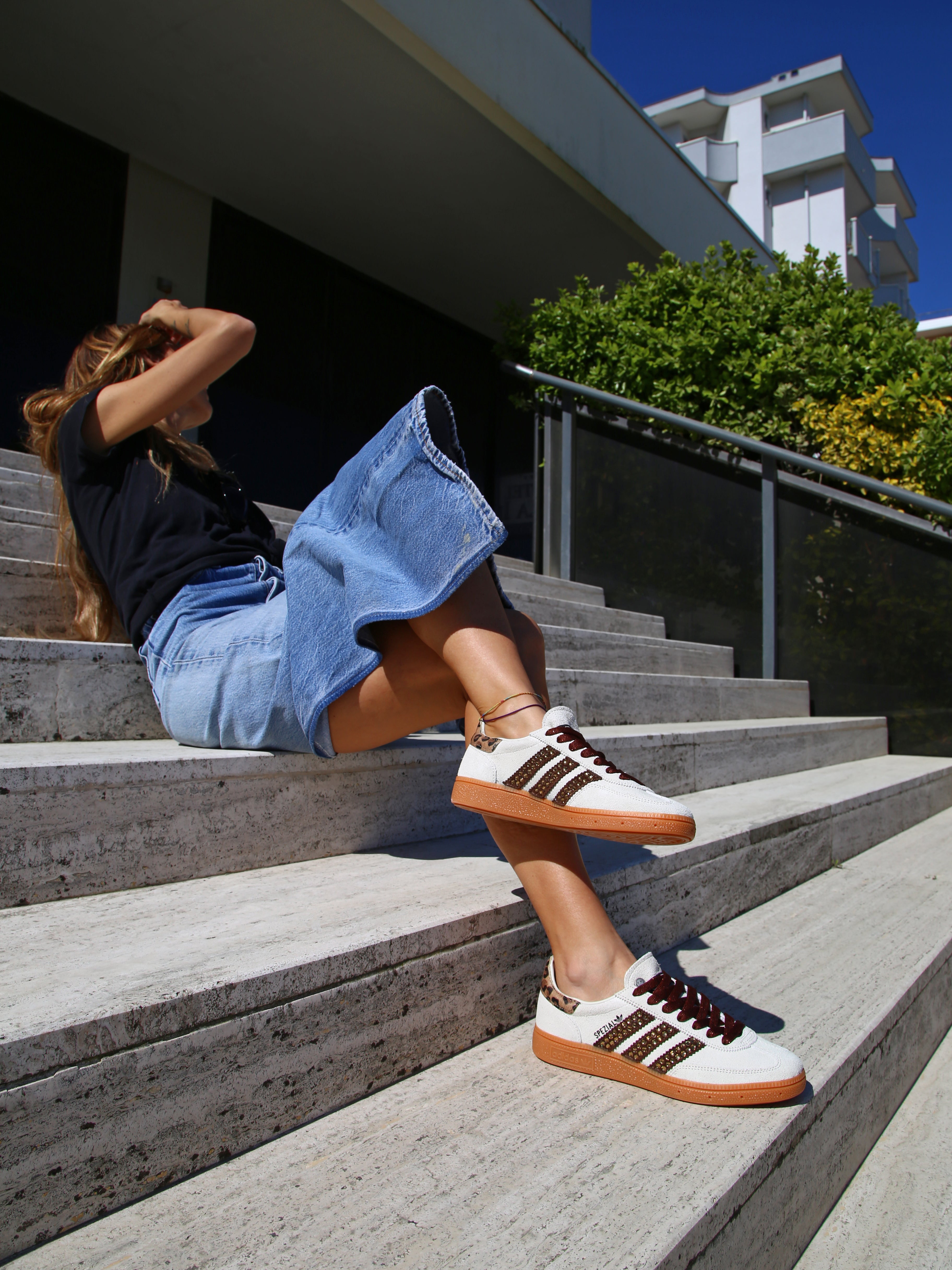 Adidas Original SPEZIAL ALUMIN/CBLACK Bande Strass Termo Brown