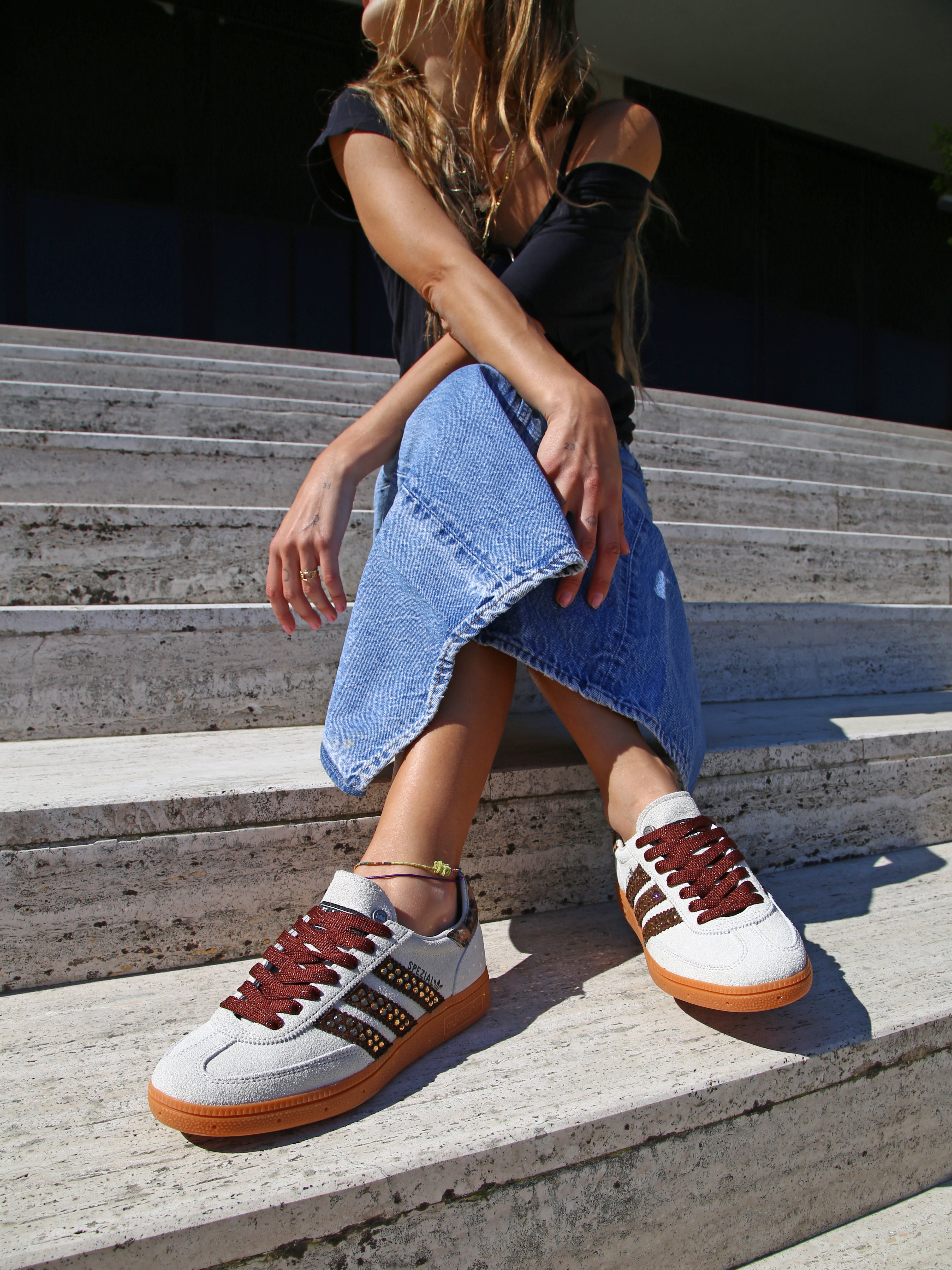Adidas Original SPEZIAL ALUMIN/CBLACK Bande Strass Termo Brown