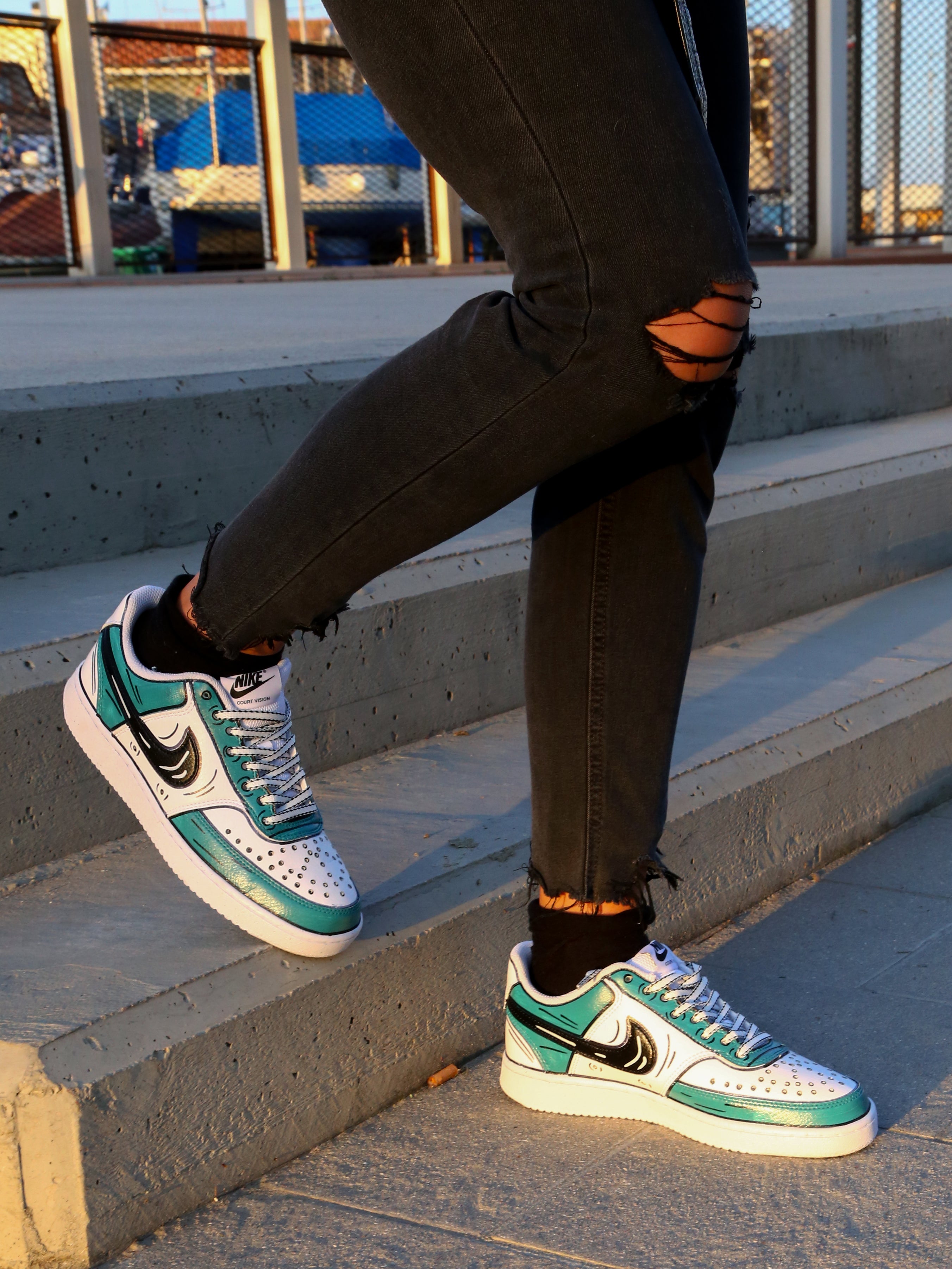 Nike Court Vision Low Cartoons Petrolio