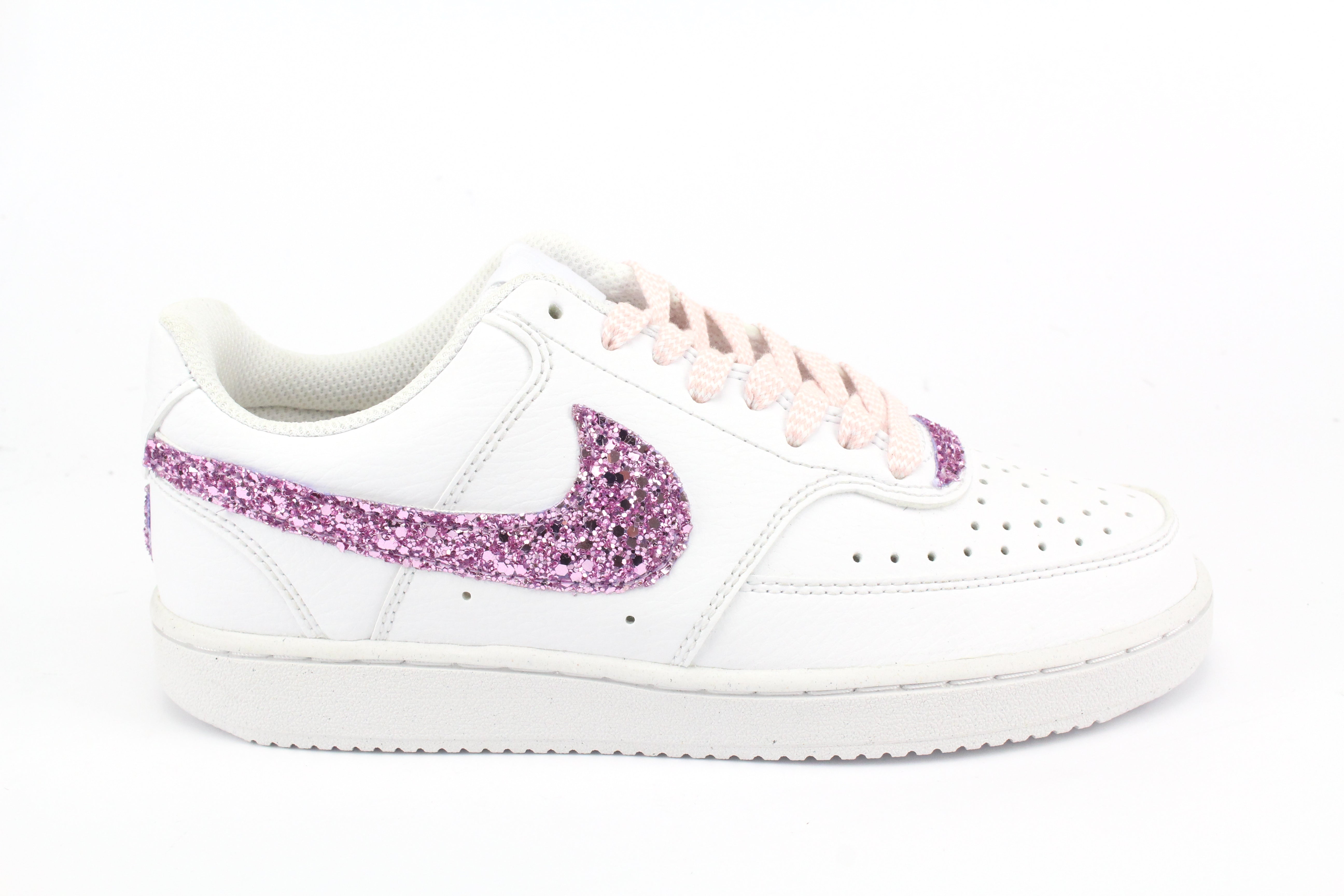 Nike Court Vision Low Silver Glitter Glicine