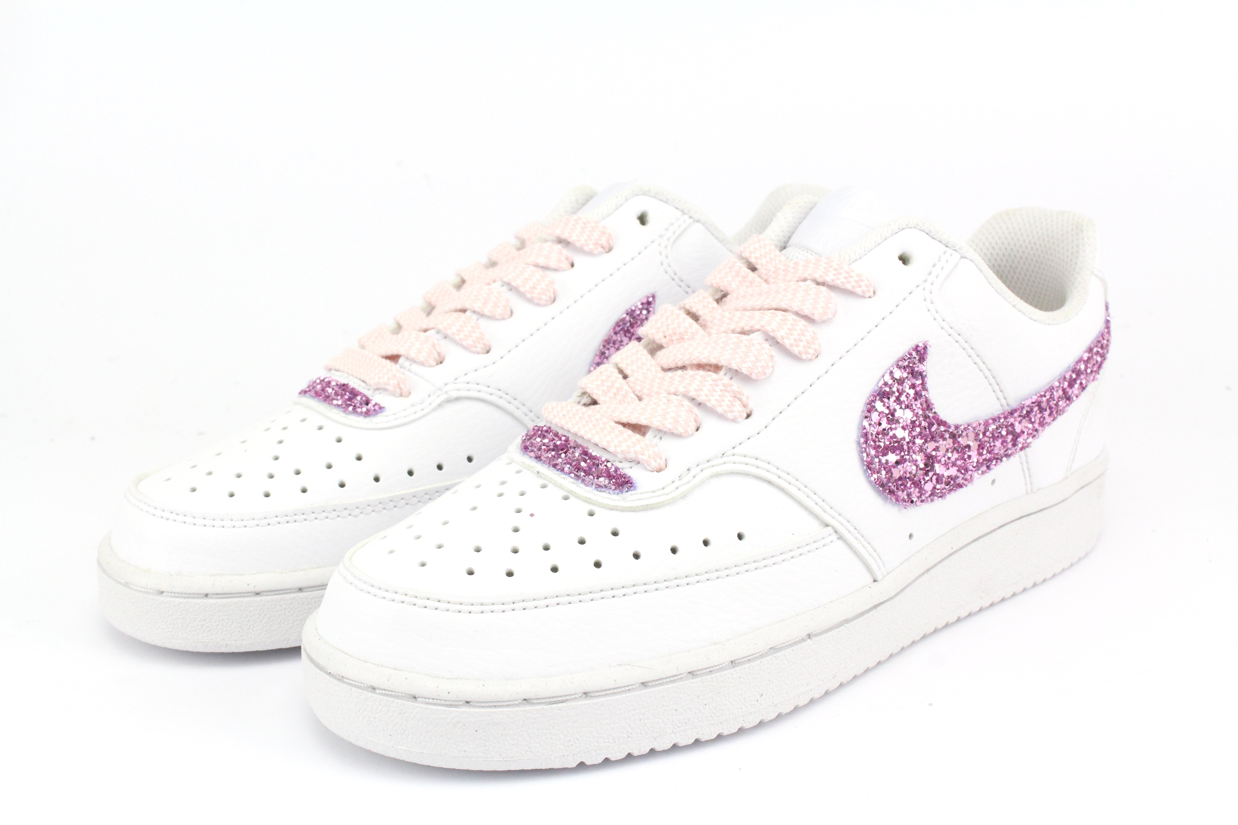 Nike Court Vision Low Silver Glitter Glicine