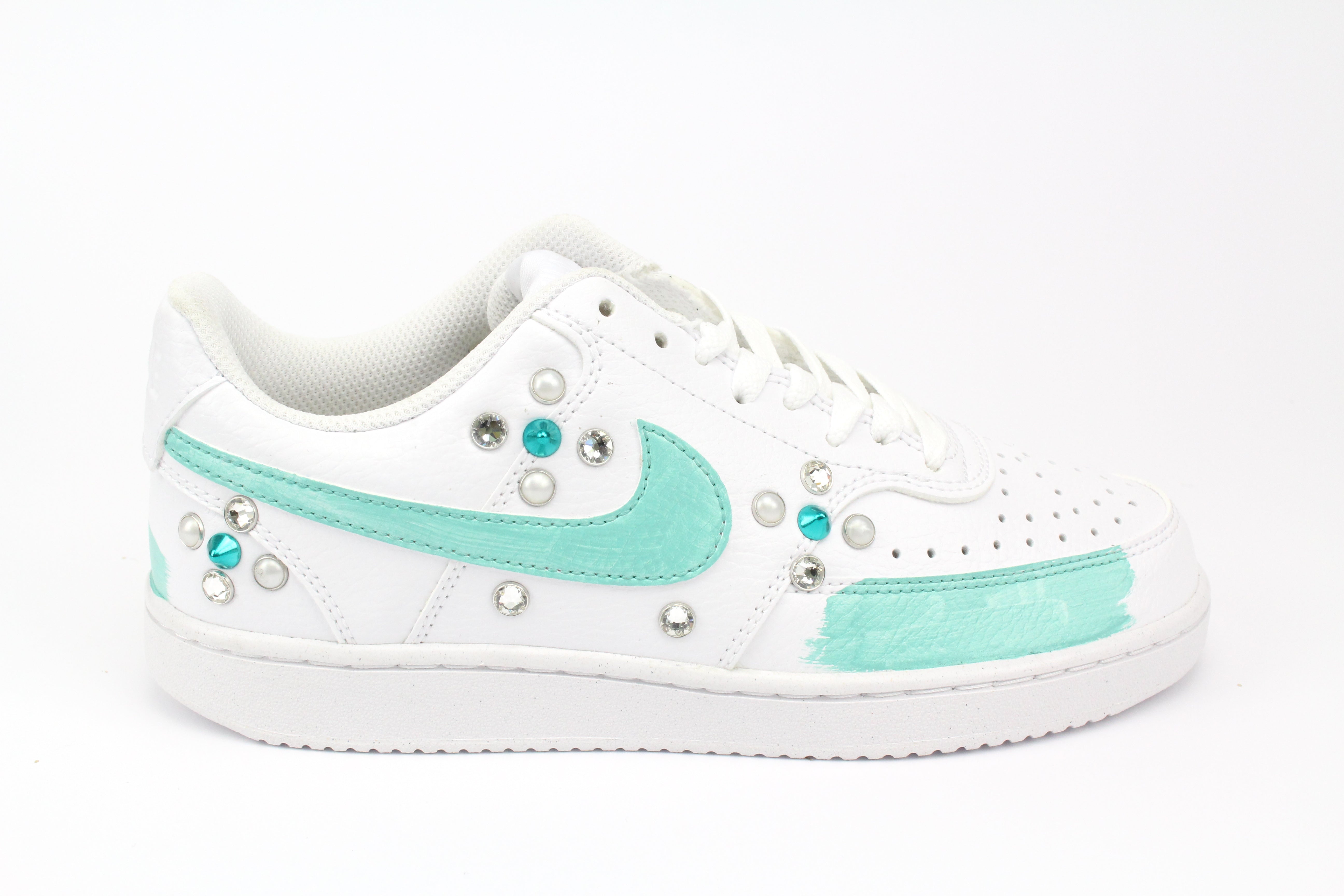 Nike Court Vision Low Tiffany Vernice Strass & Perle