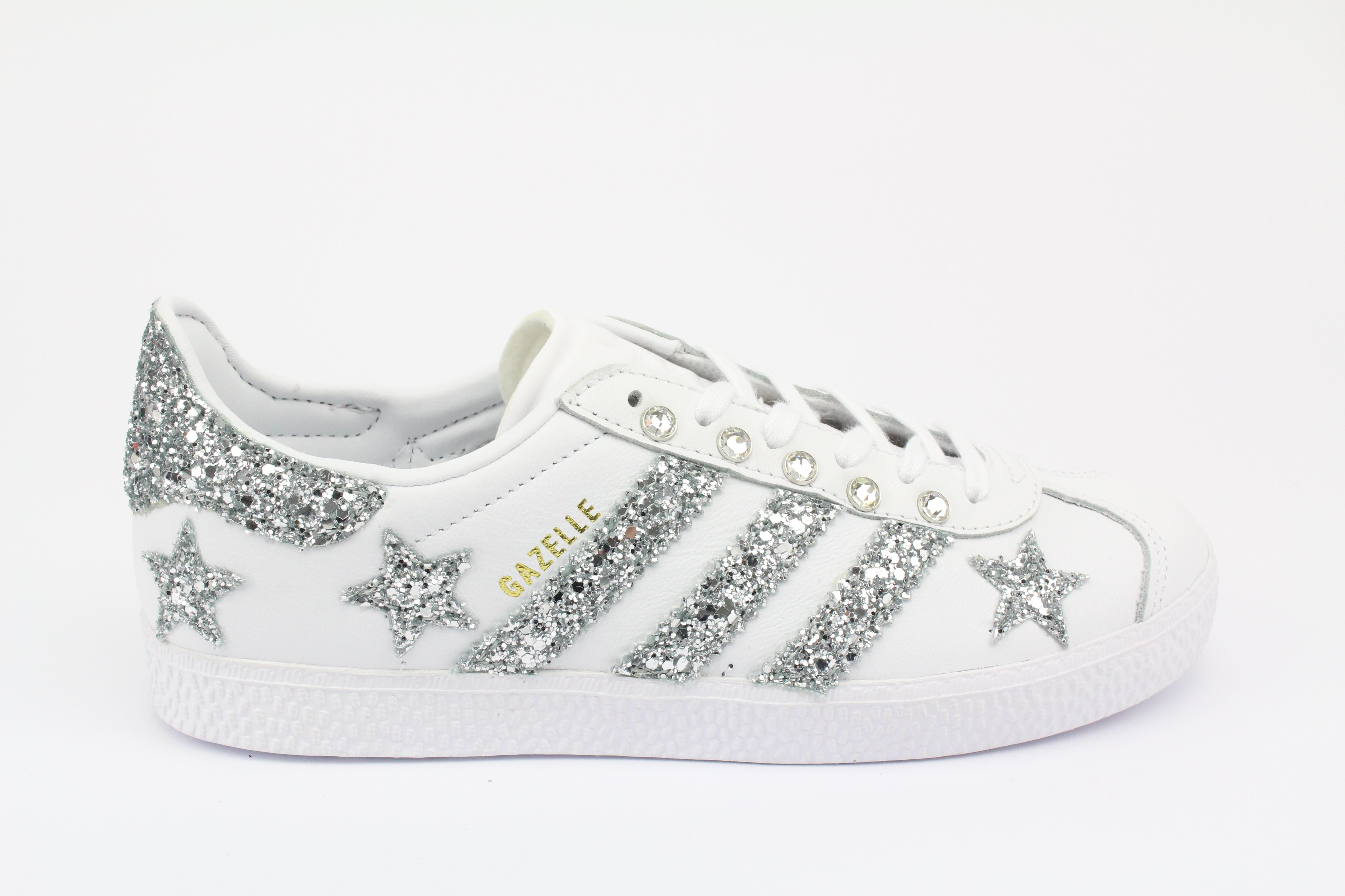 Adidas Gazelle Silver Glitter Stelle & Strass