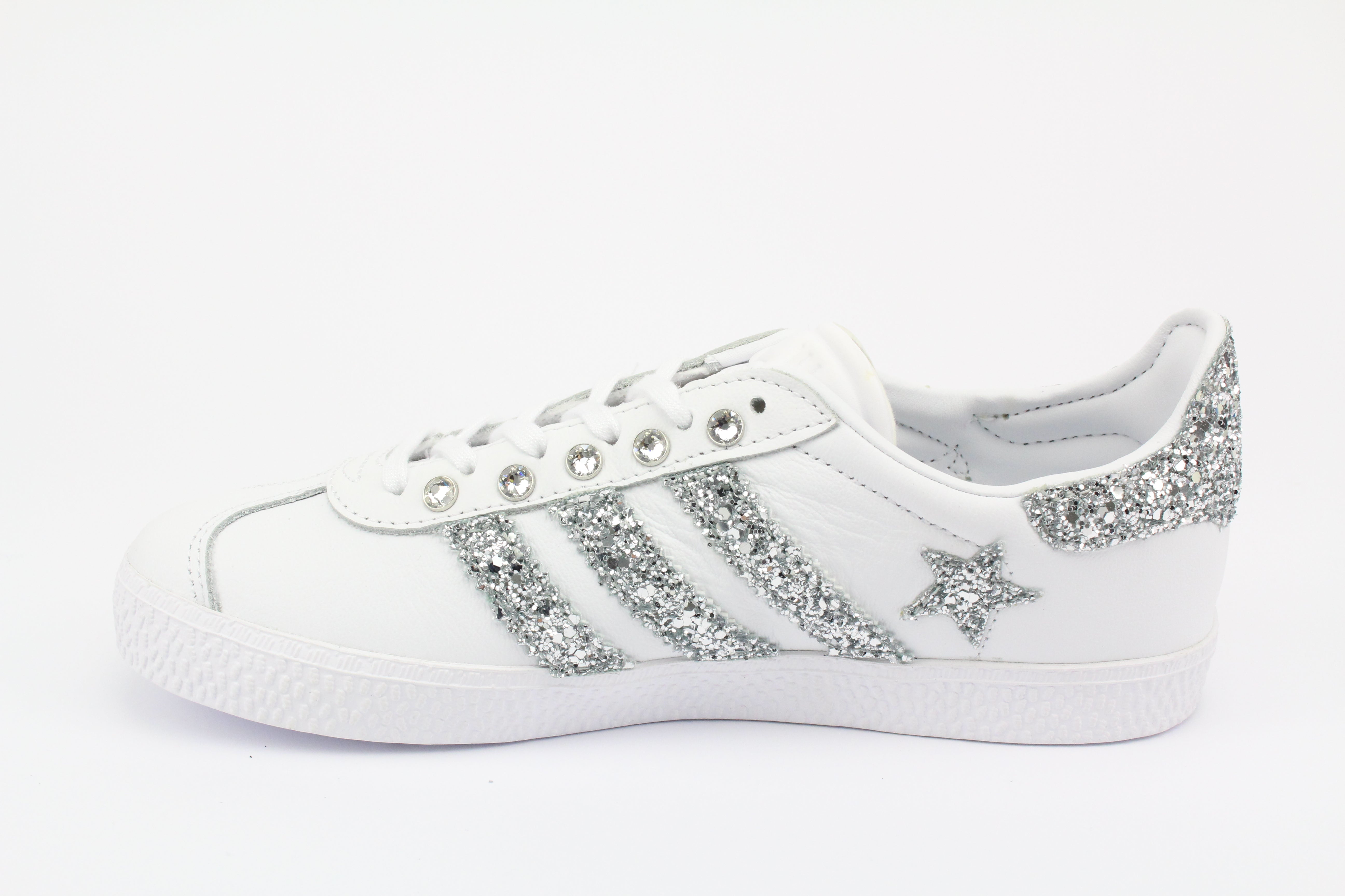 Adidas Gazelle Silver Glitter Stelle & Strass