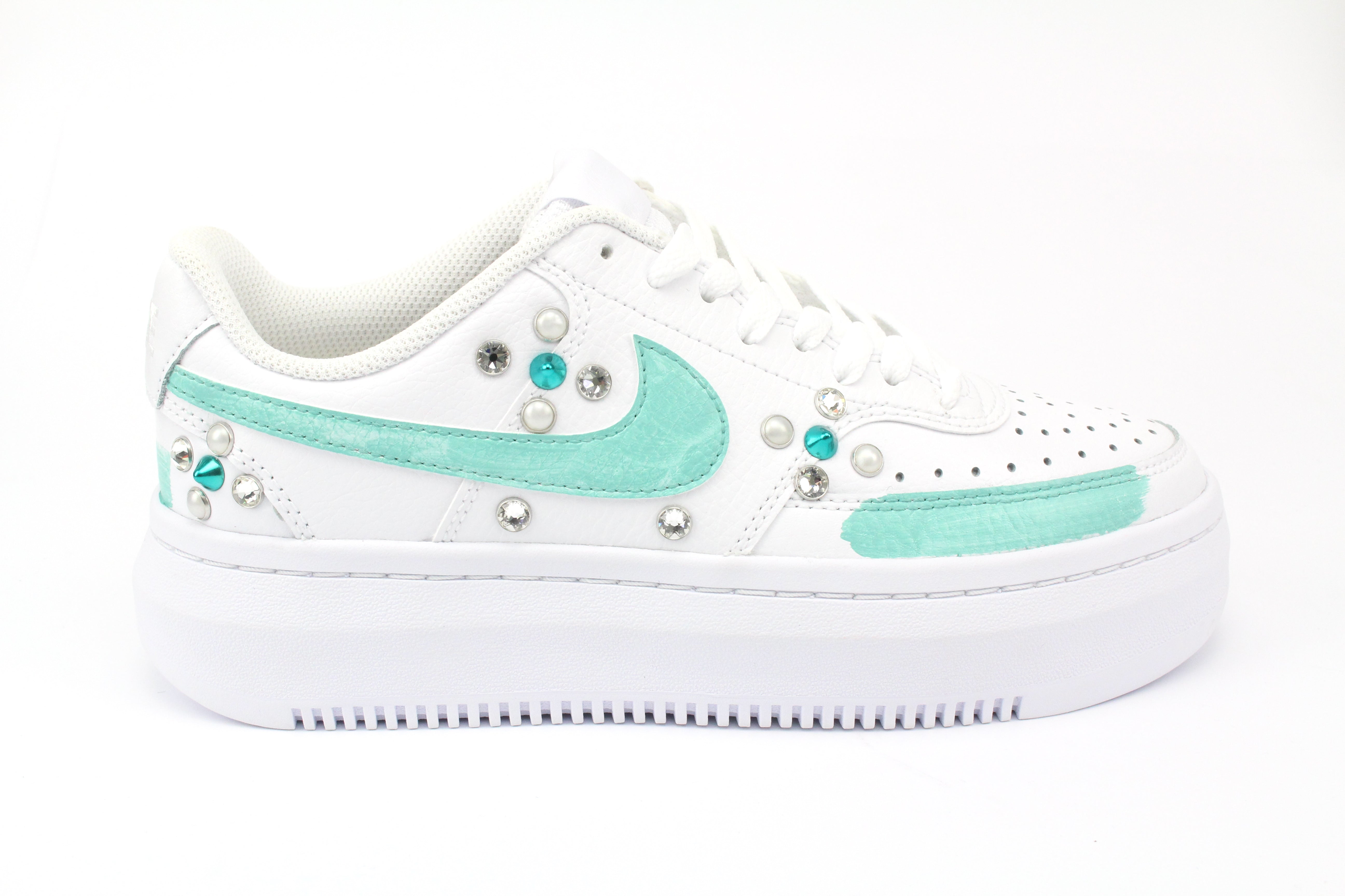 Nike Court Vision Low Platform Tiffany Vernice Strass & Perle