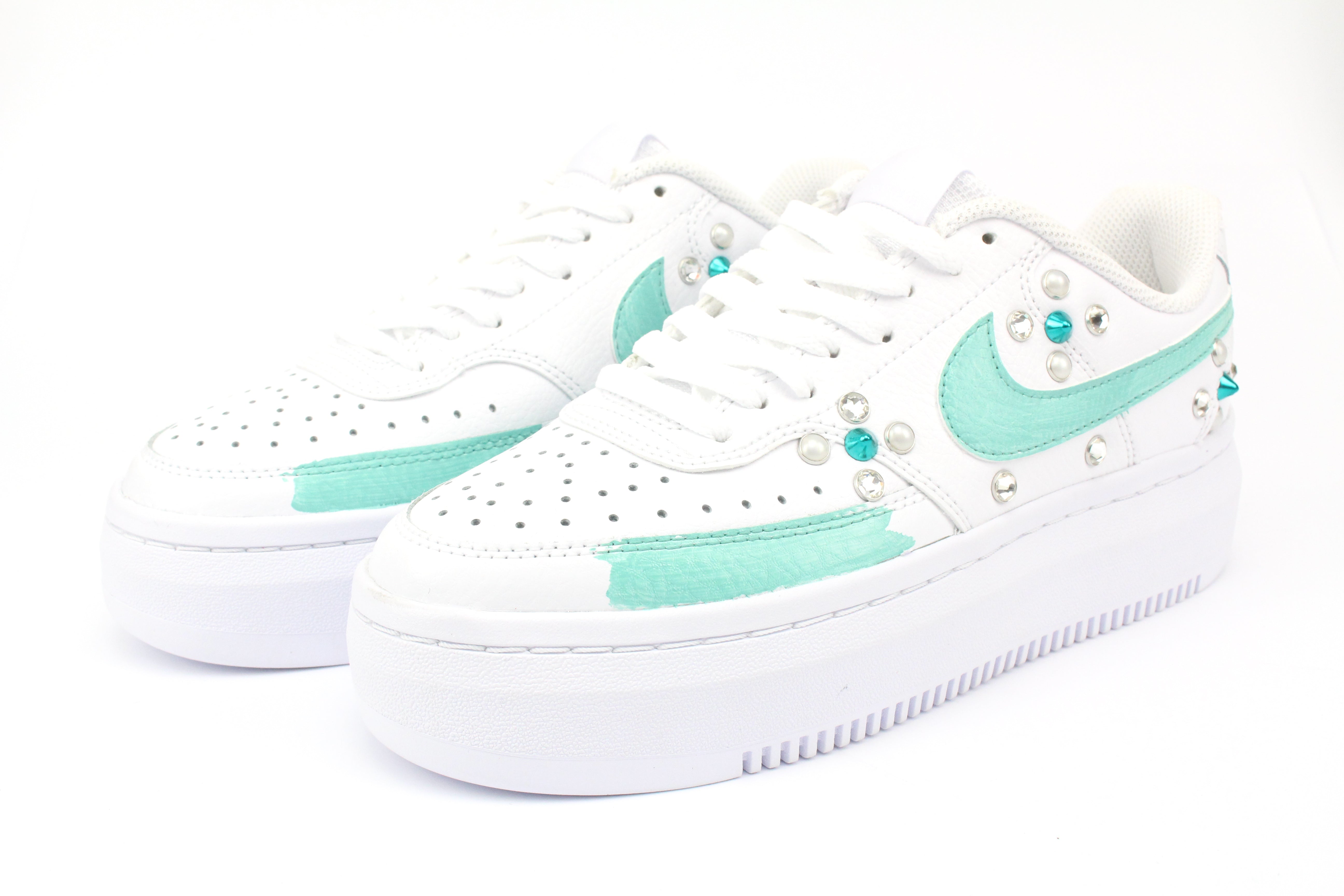 Nike Court Vision Low Platform Tiffany Vernice Strass & Perle