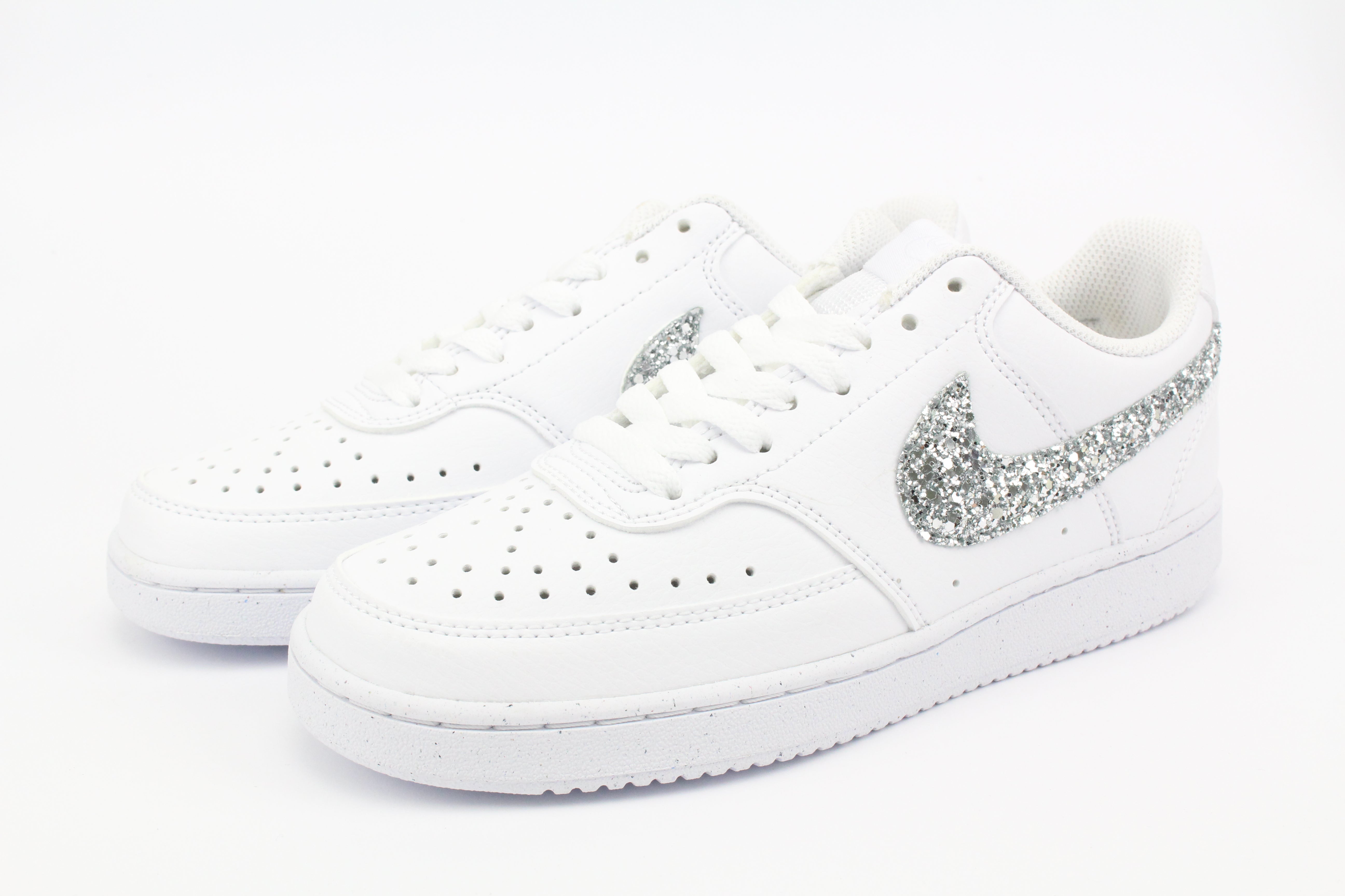 Nike Court Vision Low Silver Glitter