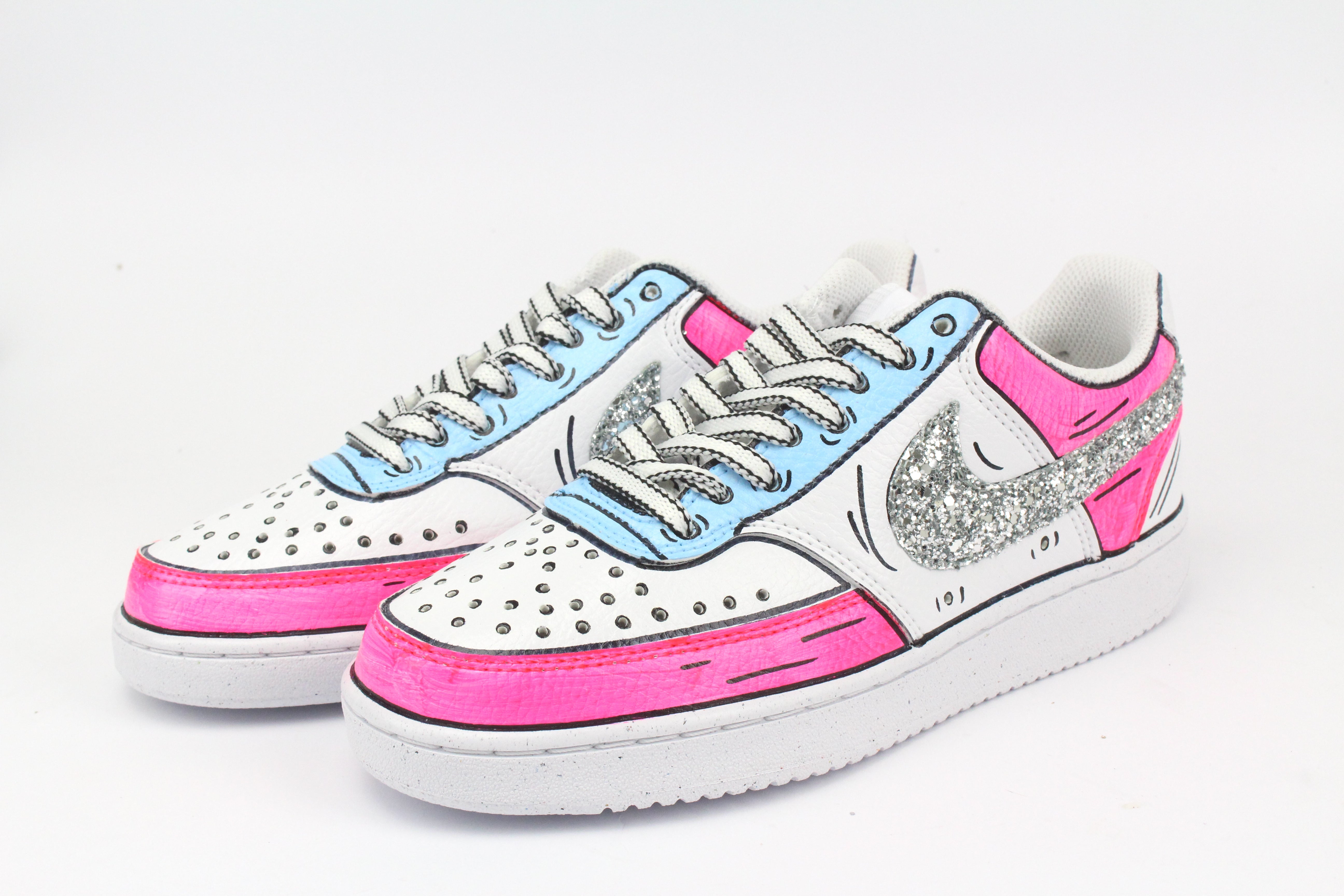 Nike Court Vision Low Cartoons Pink & Glitter