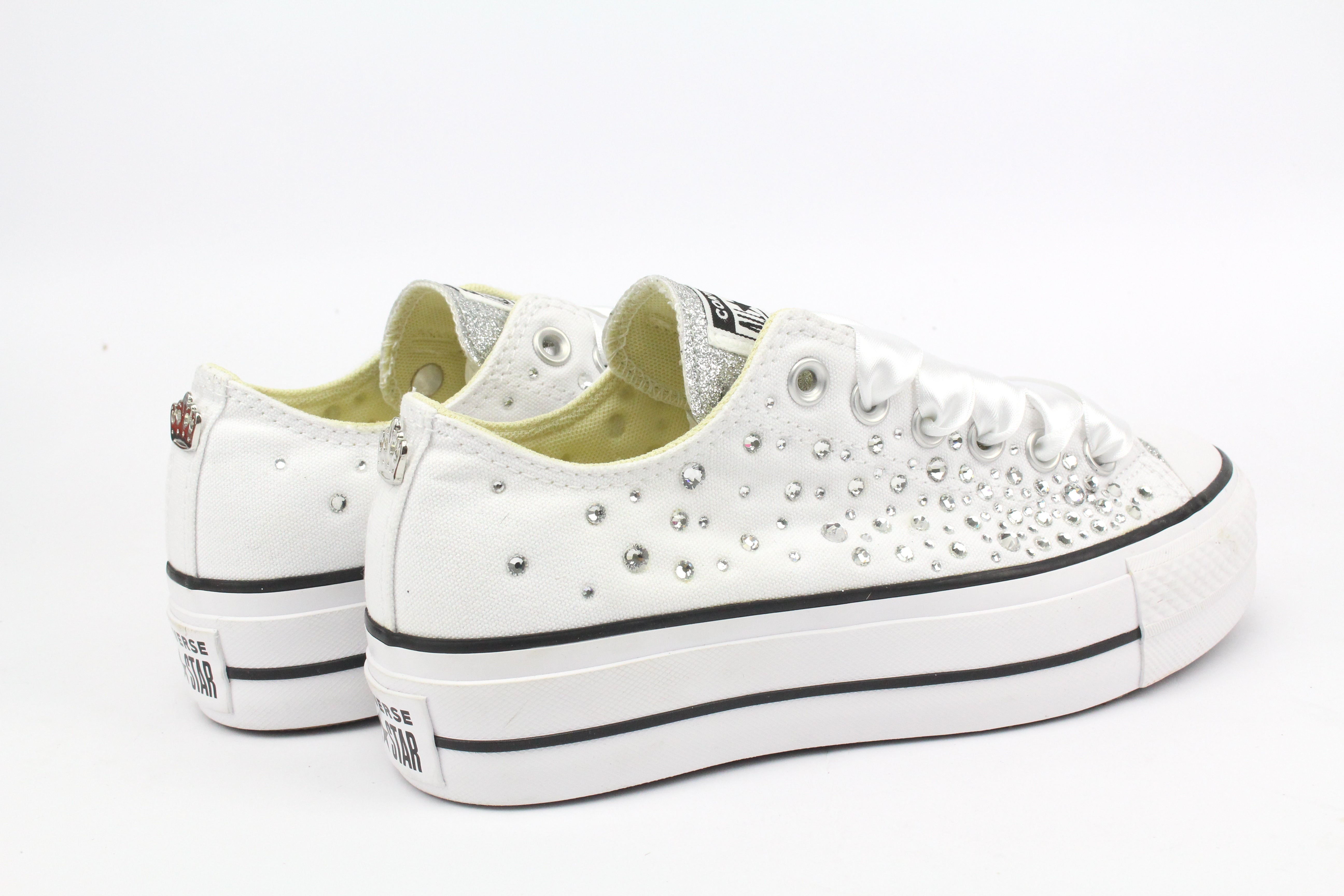 Converse All Star Platform Bassa White Strass Termo Cristal & Glitter