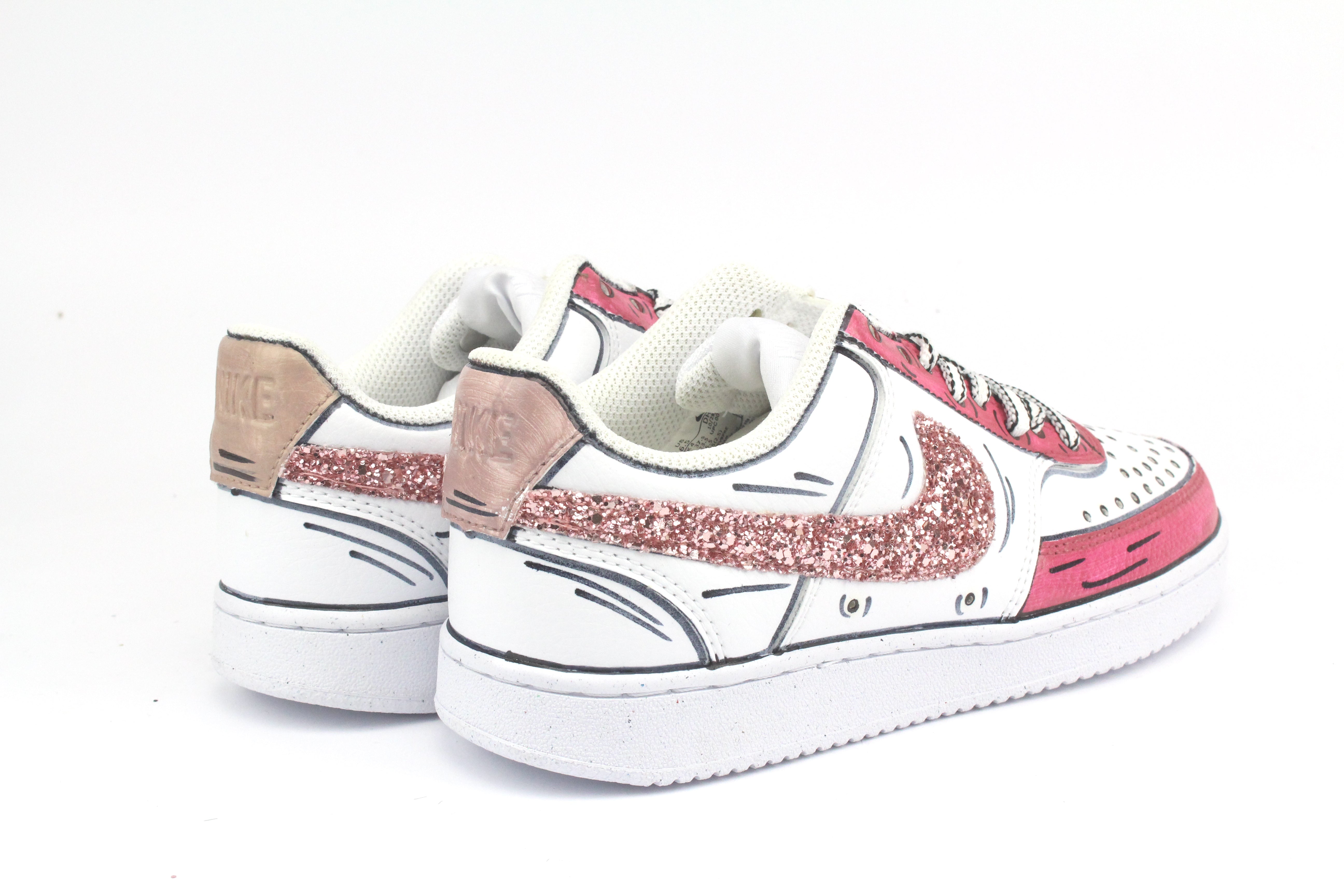 Nike Court Vision Low Cartoons Rosa & Glitter