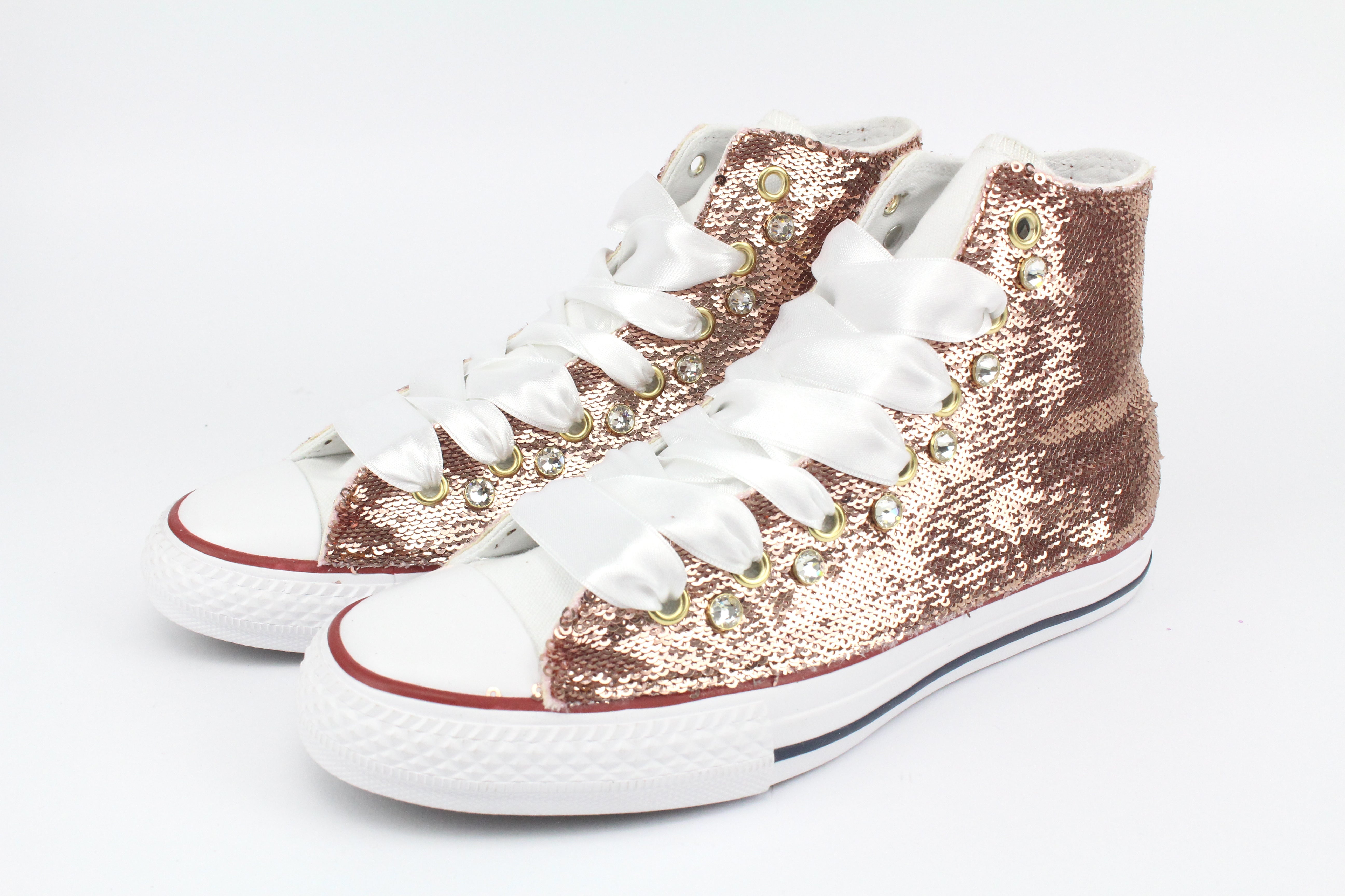 Converse All Star White Micro Pailettes & Strass