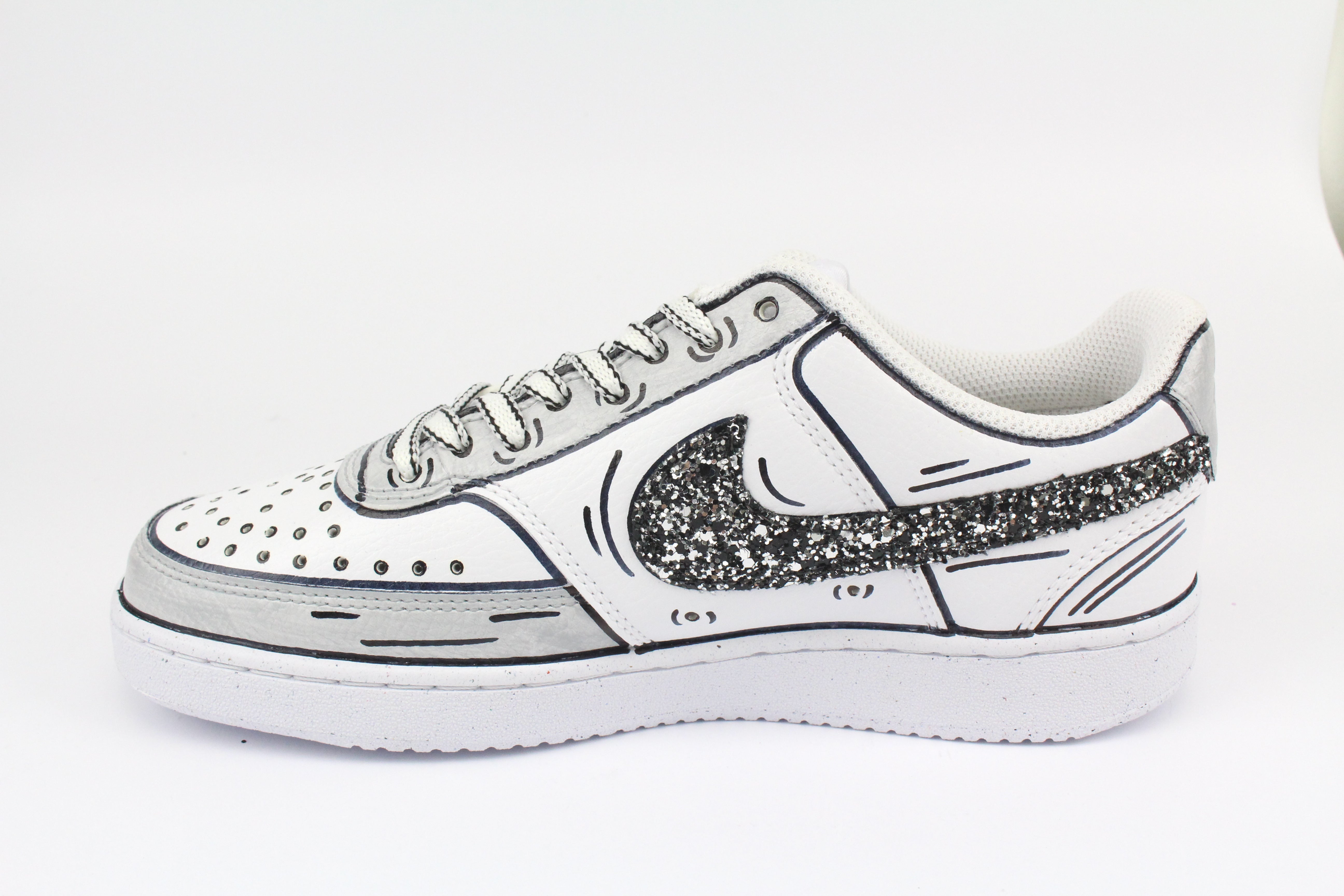 Nike Court Vision Low Cartoons Grey & Glitter