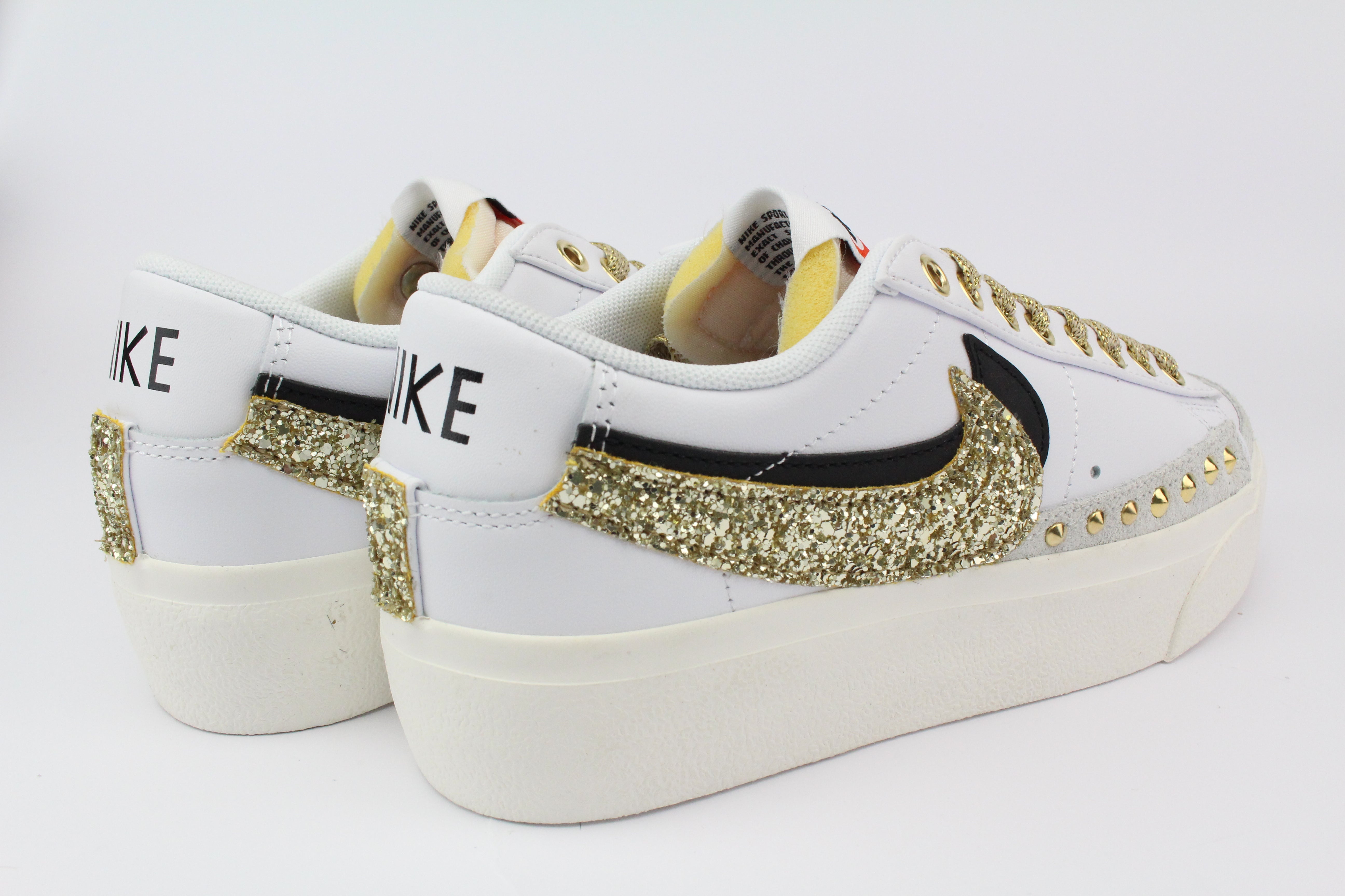 Nike Blazer Platform Doppio Baffo & Borchie Oro