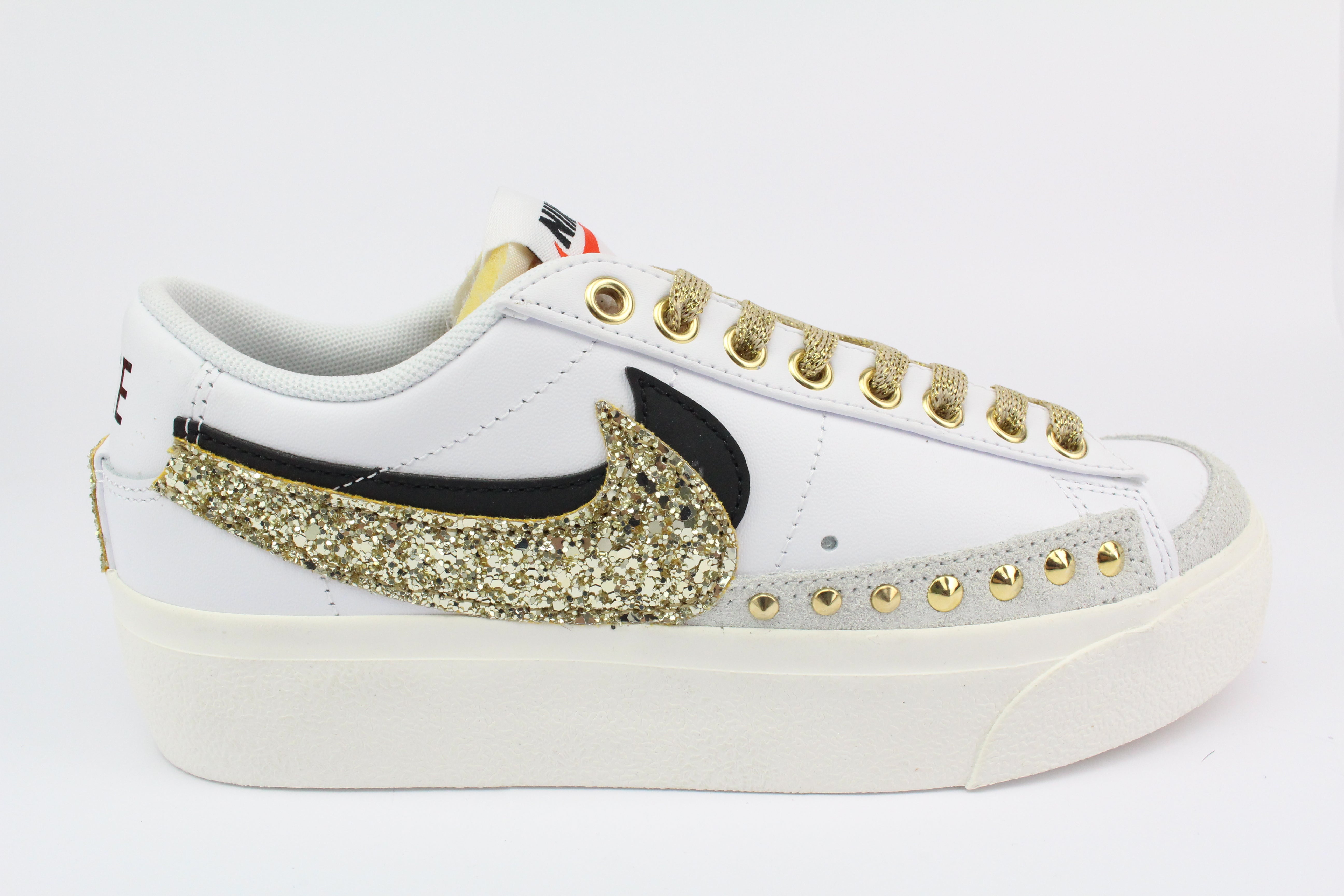 Nike Blazer Platform Doppio Baffo & Borchie Oro