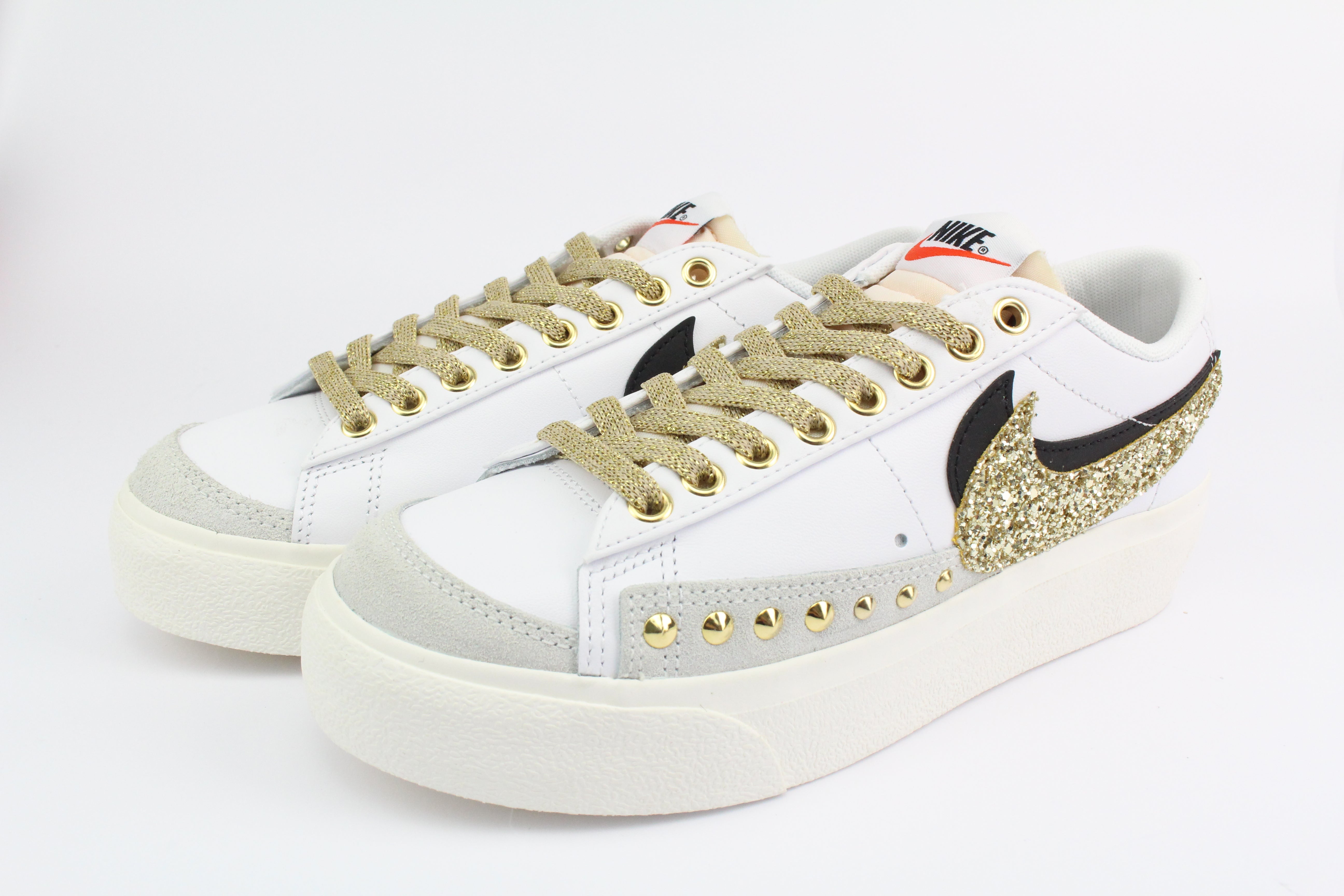 Nike Blazer Platform Doppio Baffo & Borchie Oro