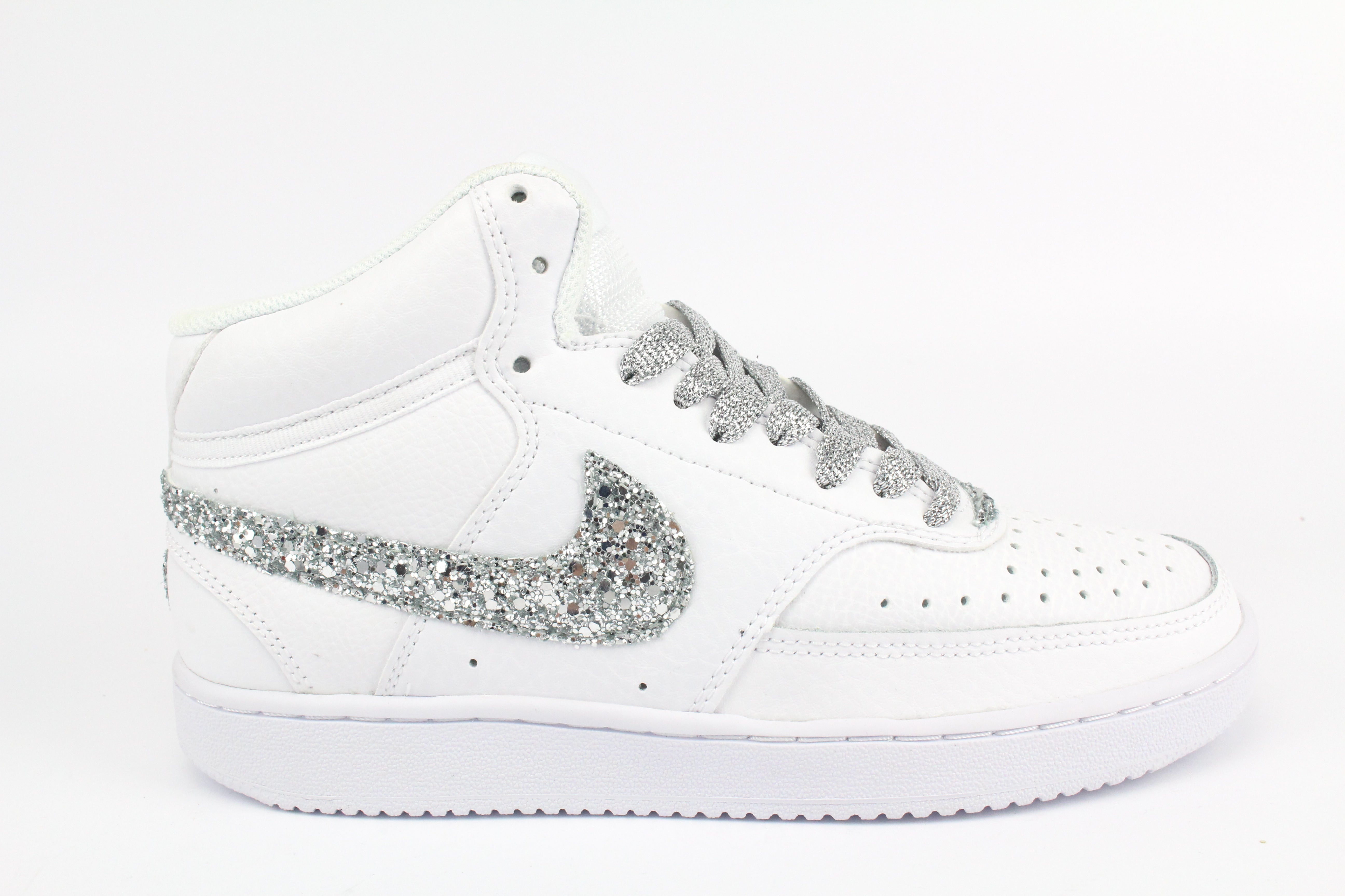 Nike Court Vision MID Glitter Silver & Cuore