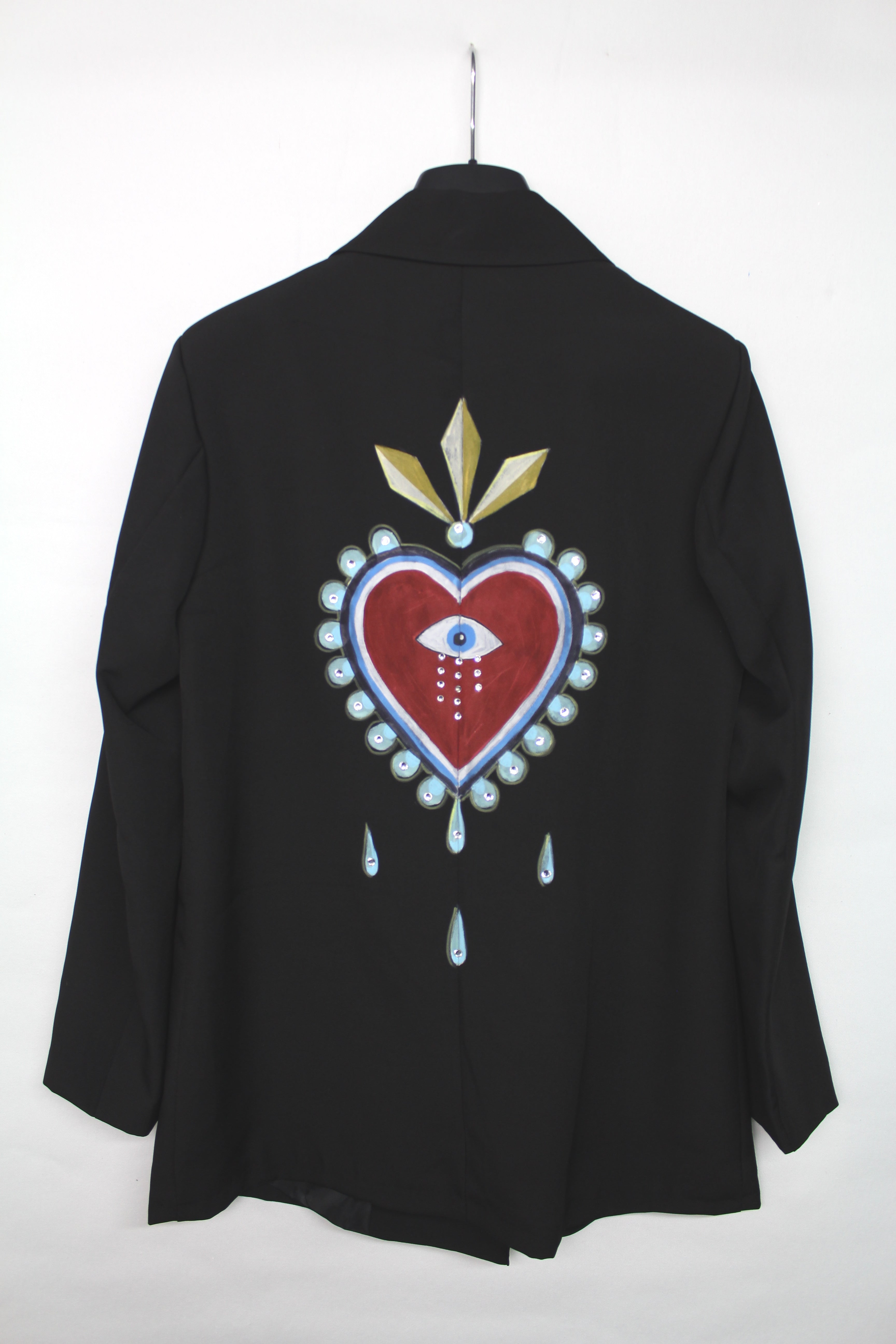 Giacca Elegante Cuore Occhio Sacro Strass