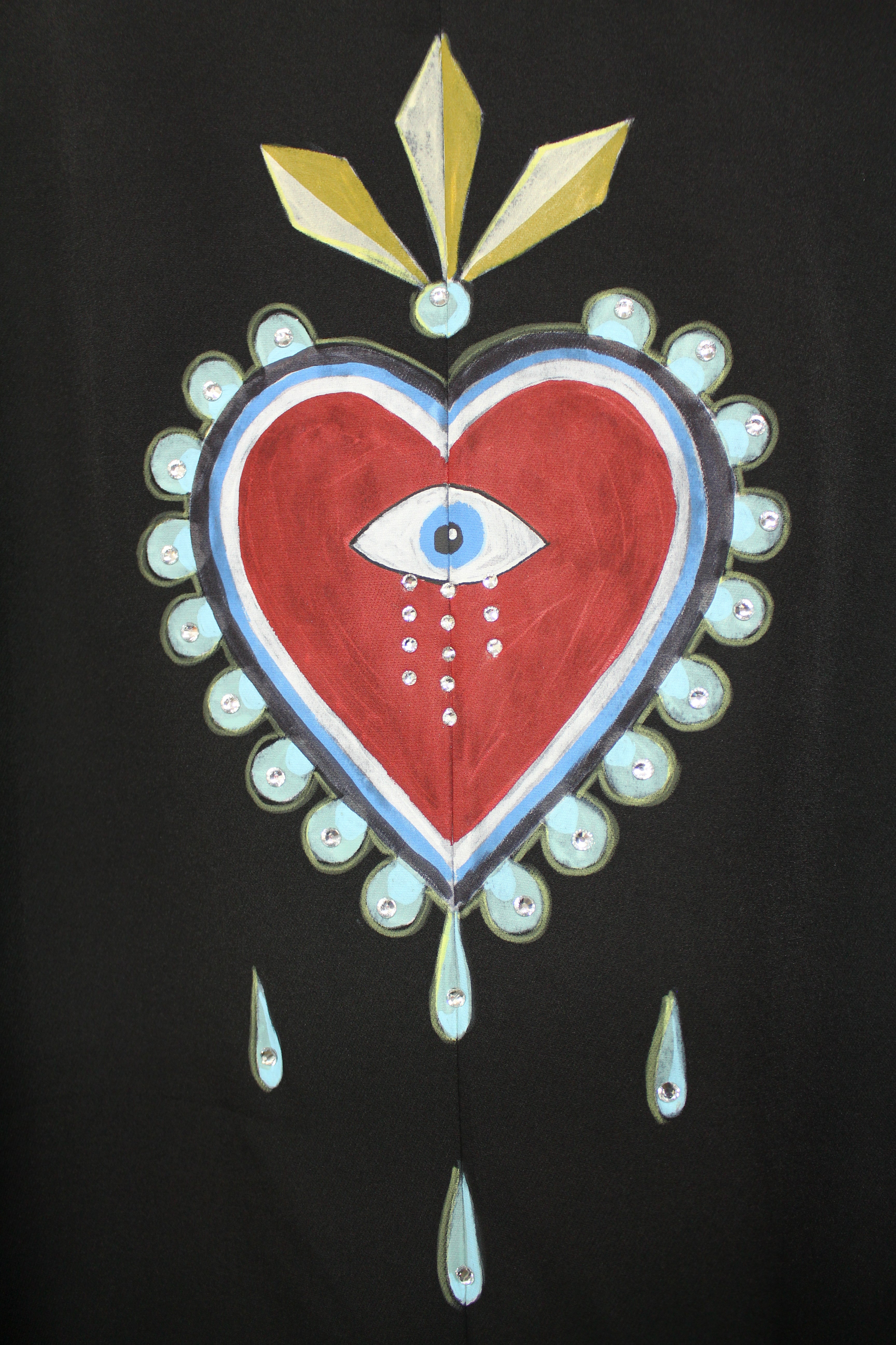 Giacca Elegante Cuore Occhio Sacro Strass