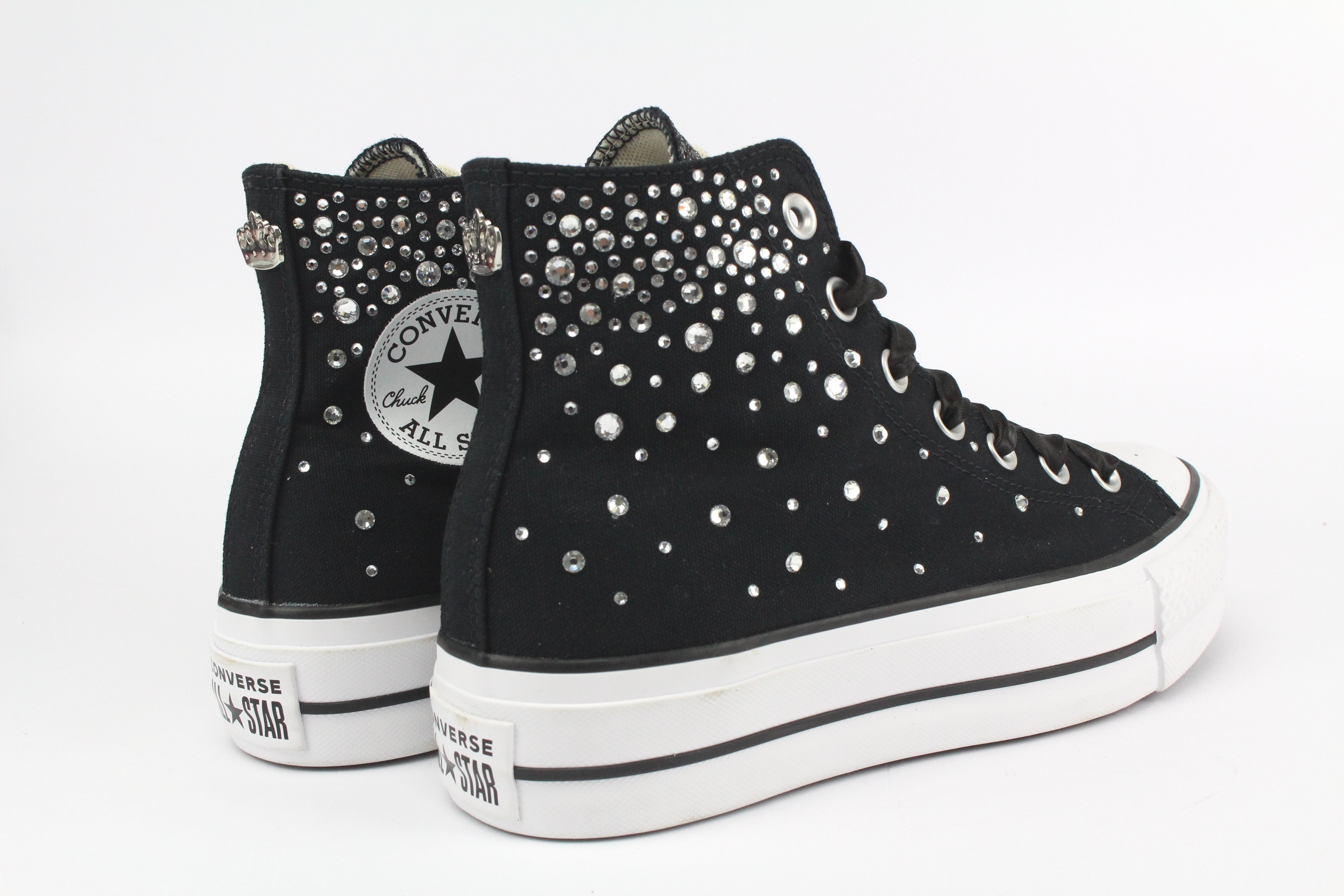 Converse All Star Platform Black Strass Termo Cristal & Glitter