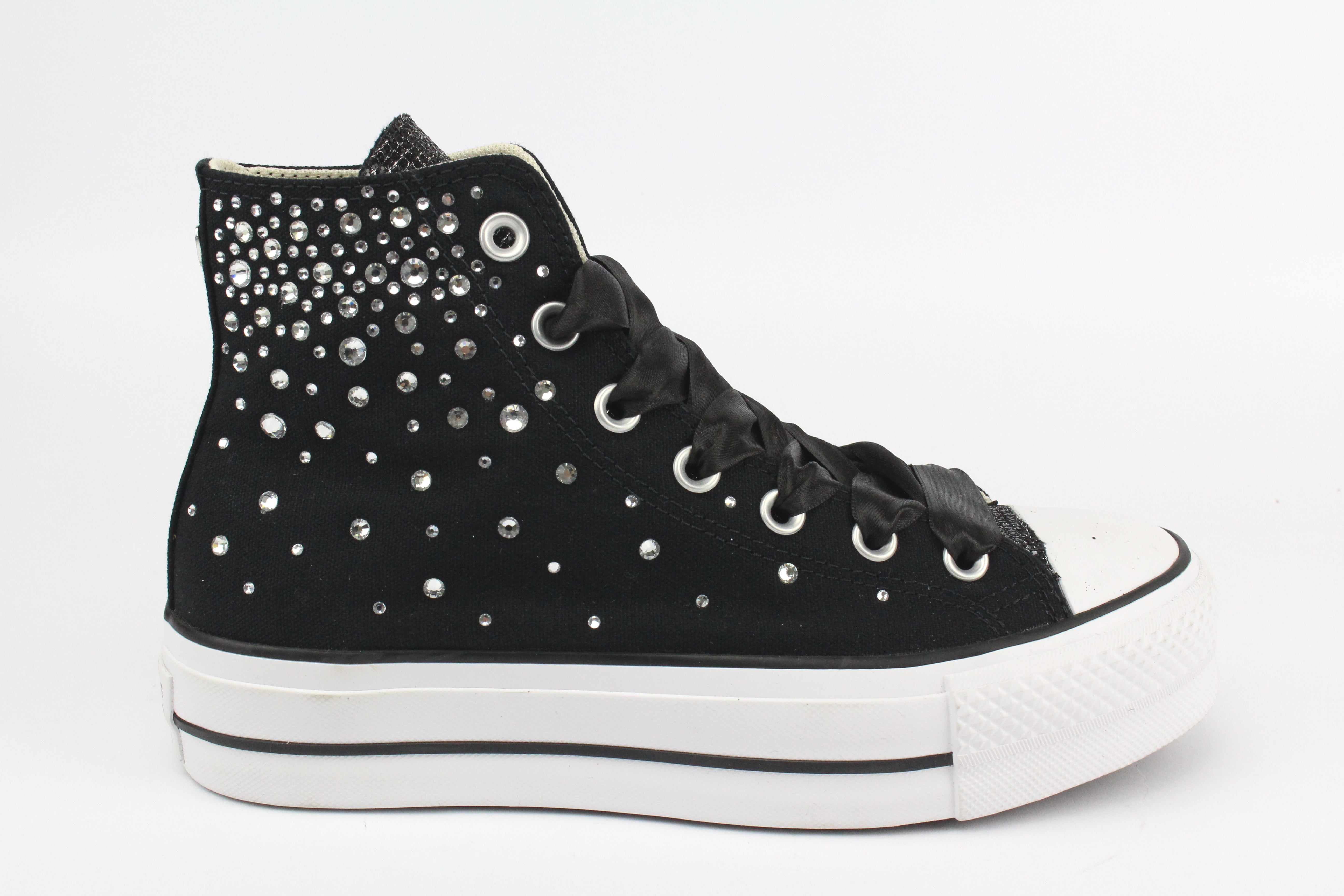 Converse All Star Platform Black Strass Termo Cristal & Glitter