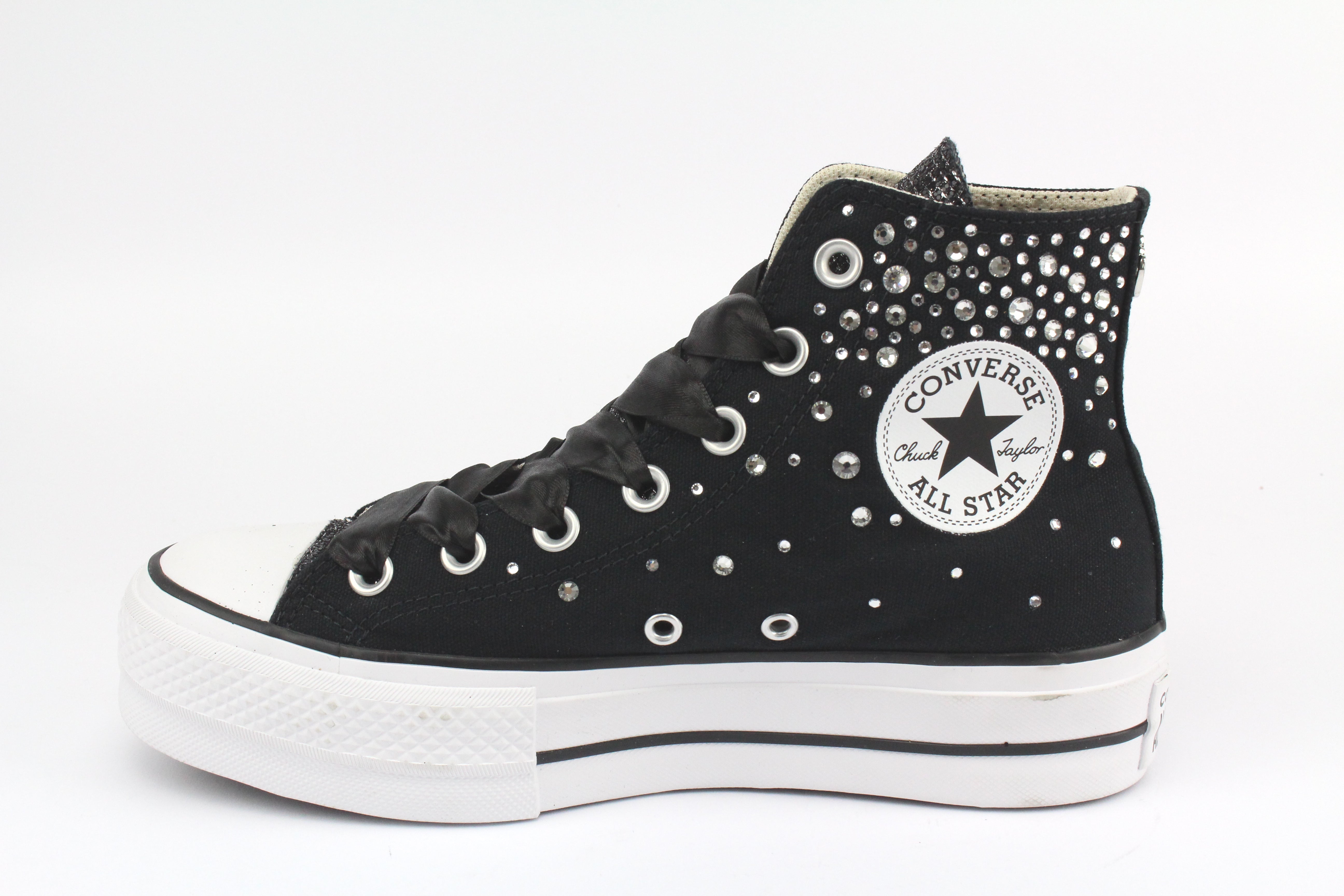 Converse All Star Platform Black Strass Termo Cristal & Glitter