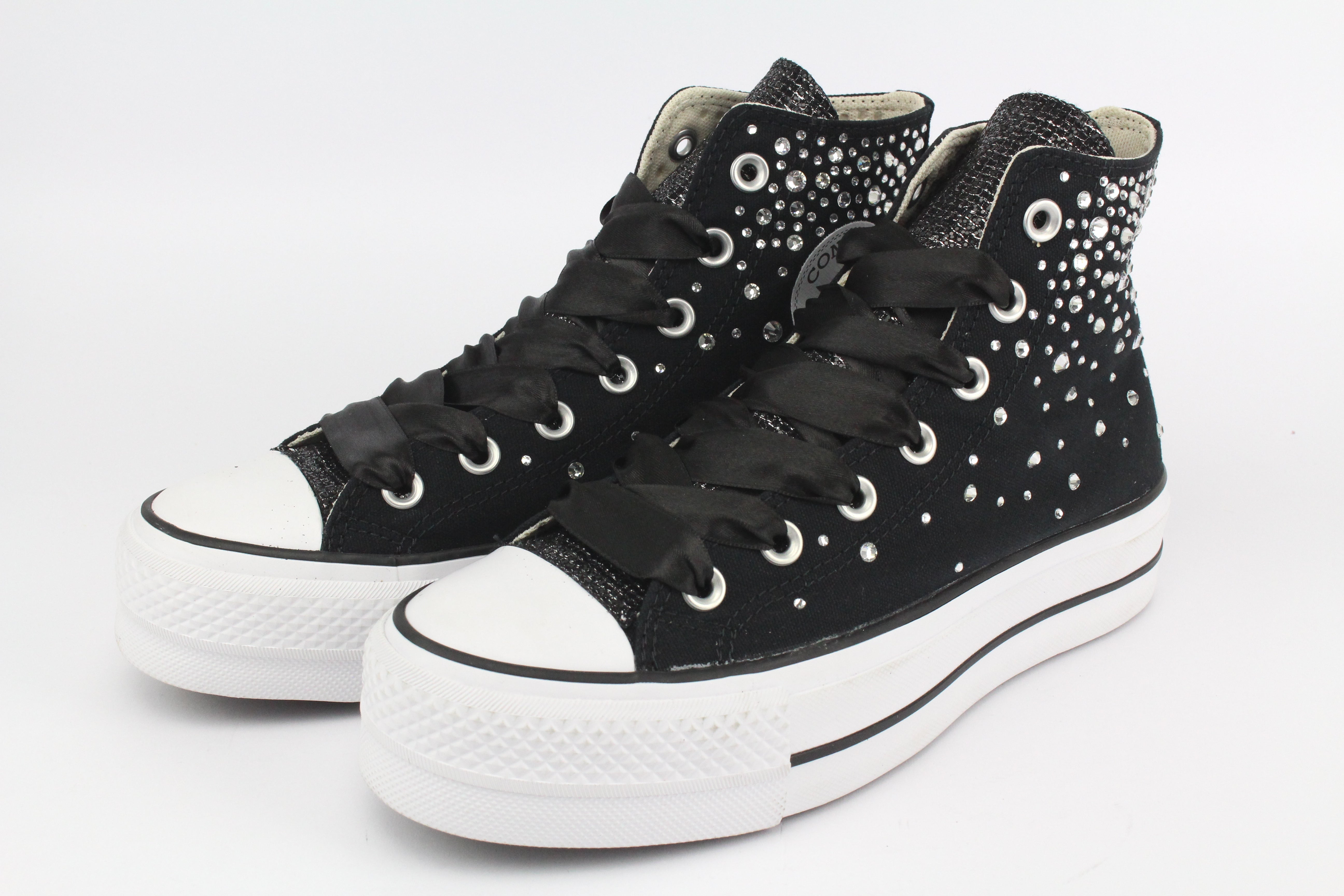 Converse All Star Platform Black Strass Termo Cristal & Glitter