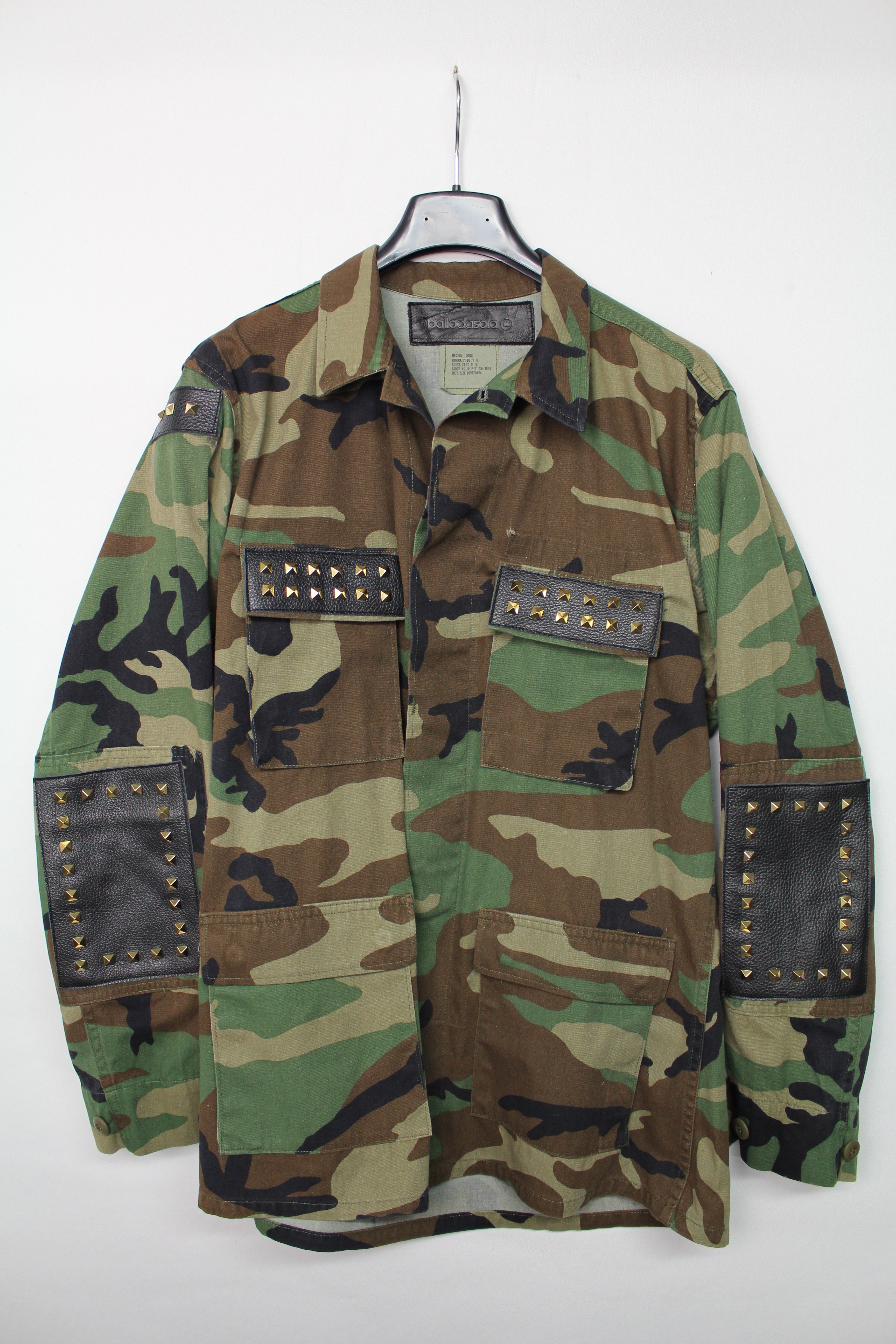 Giacca Mimetica Pelle e Borchie