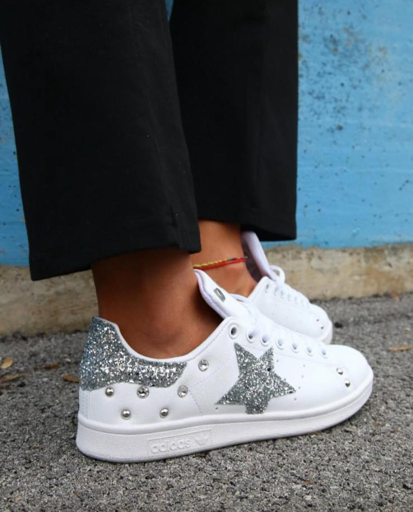 Adidas Stan Smith Stella Silver Glitter & Strass