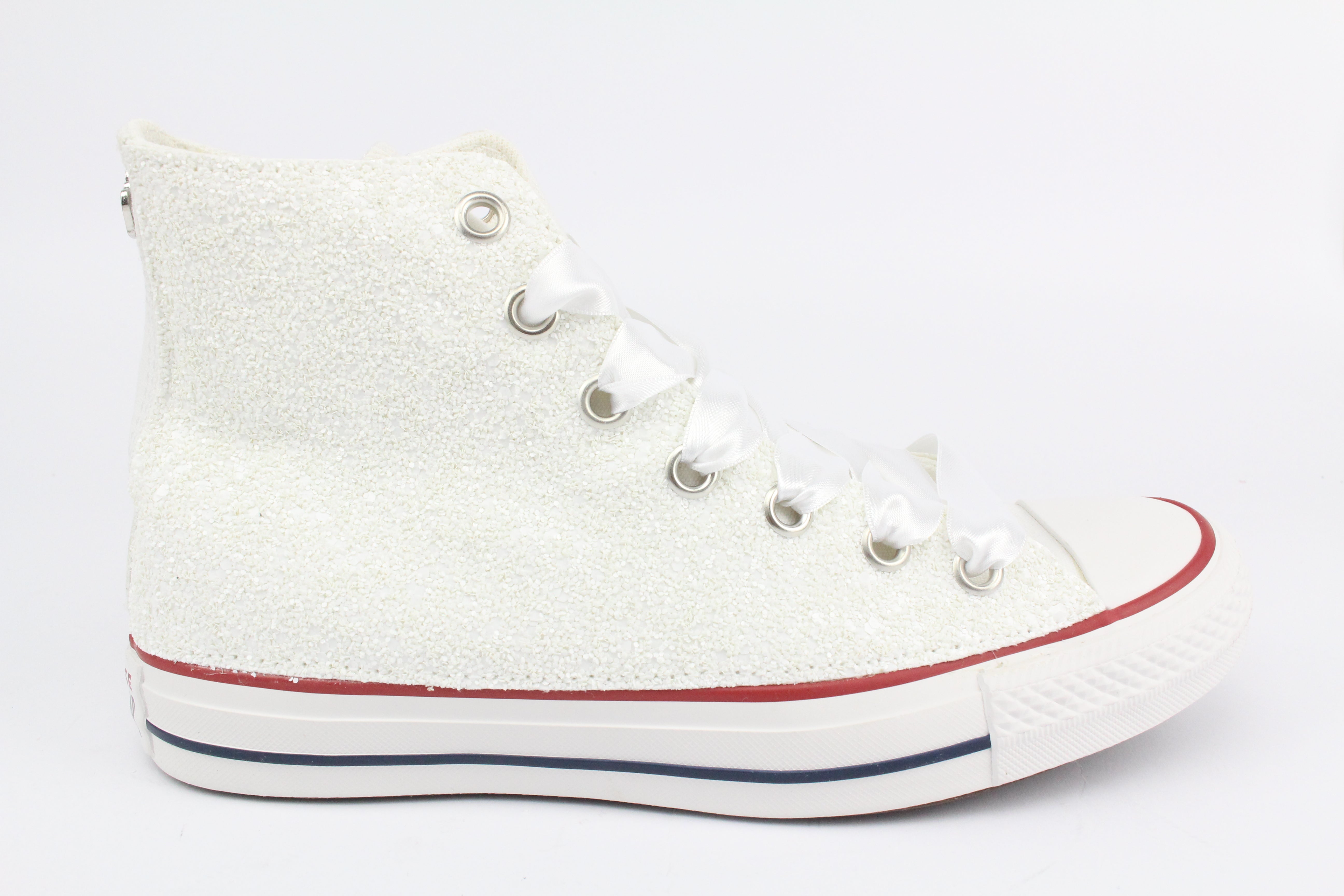 Converse All Star White Glitter & Raso