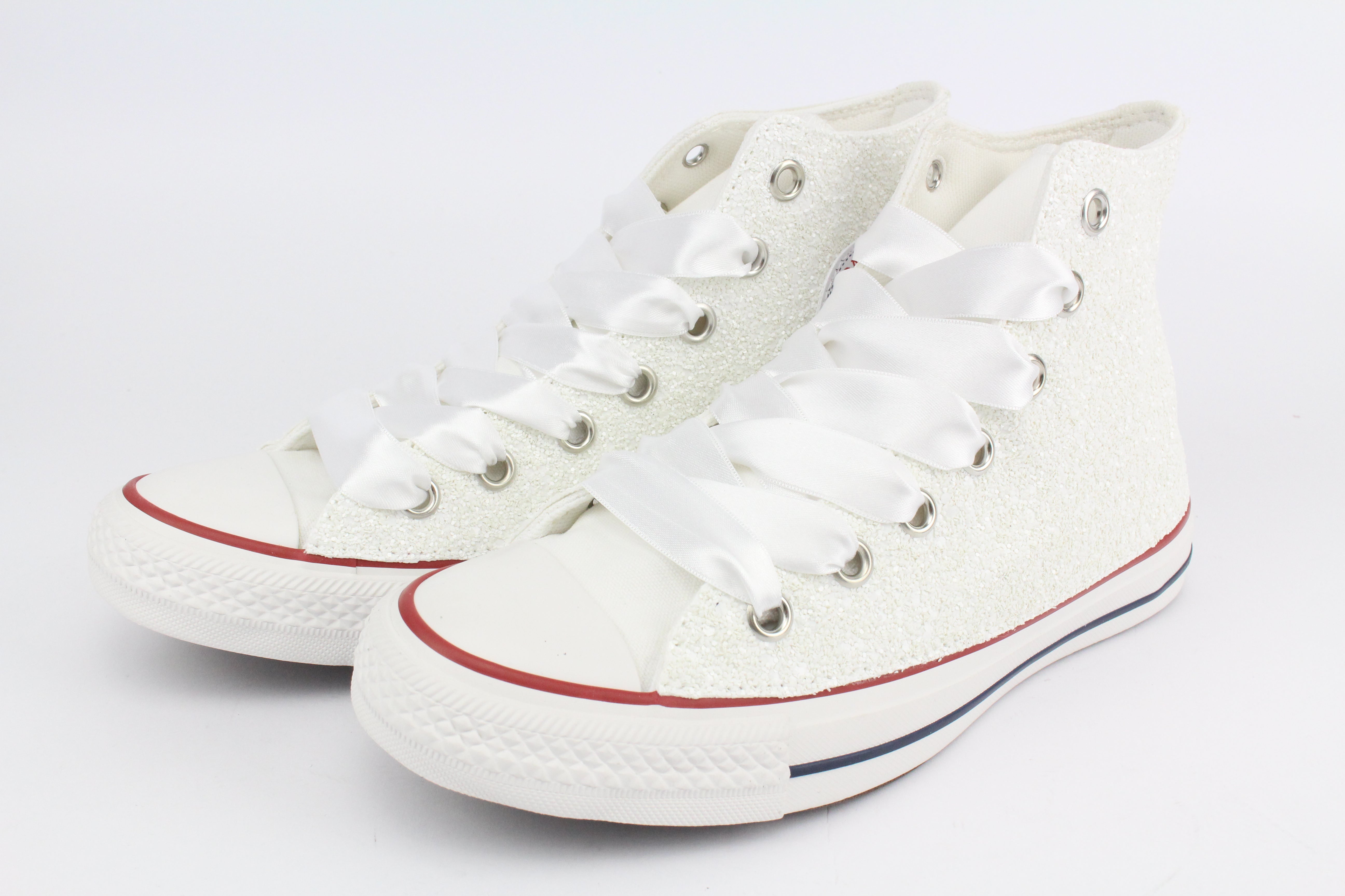 Converse All Star White Glitter & Raso