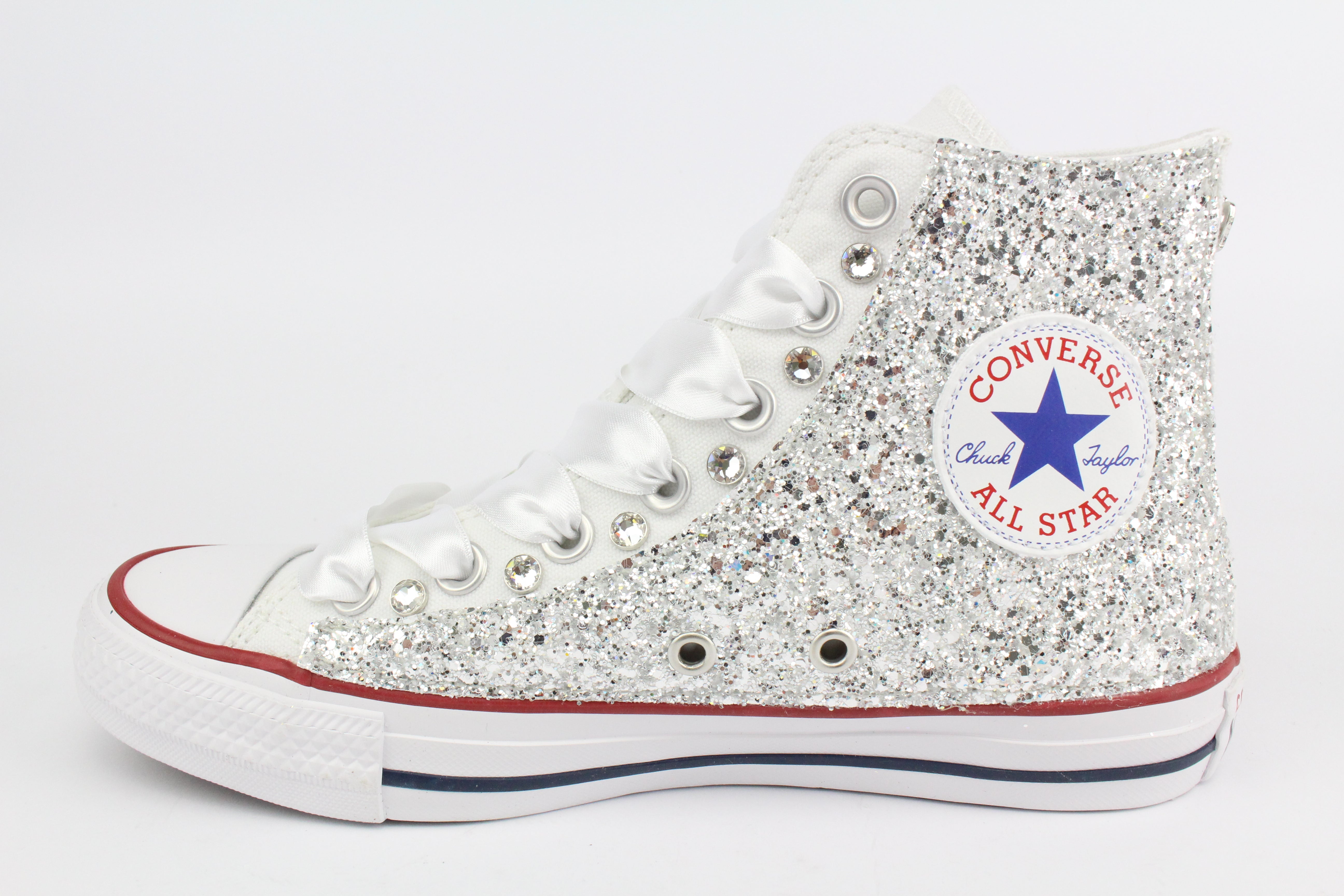 Converse All Star Total Glitter Silver White & Strass