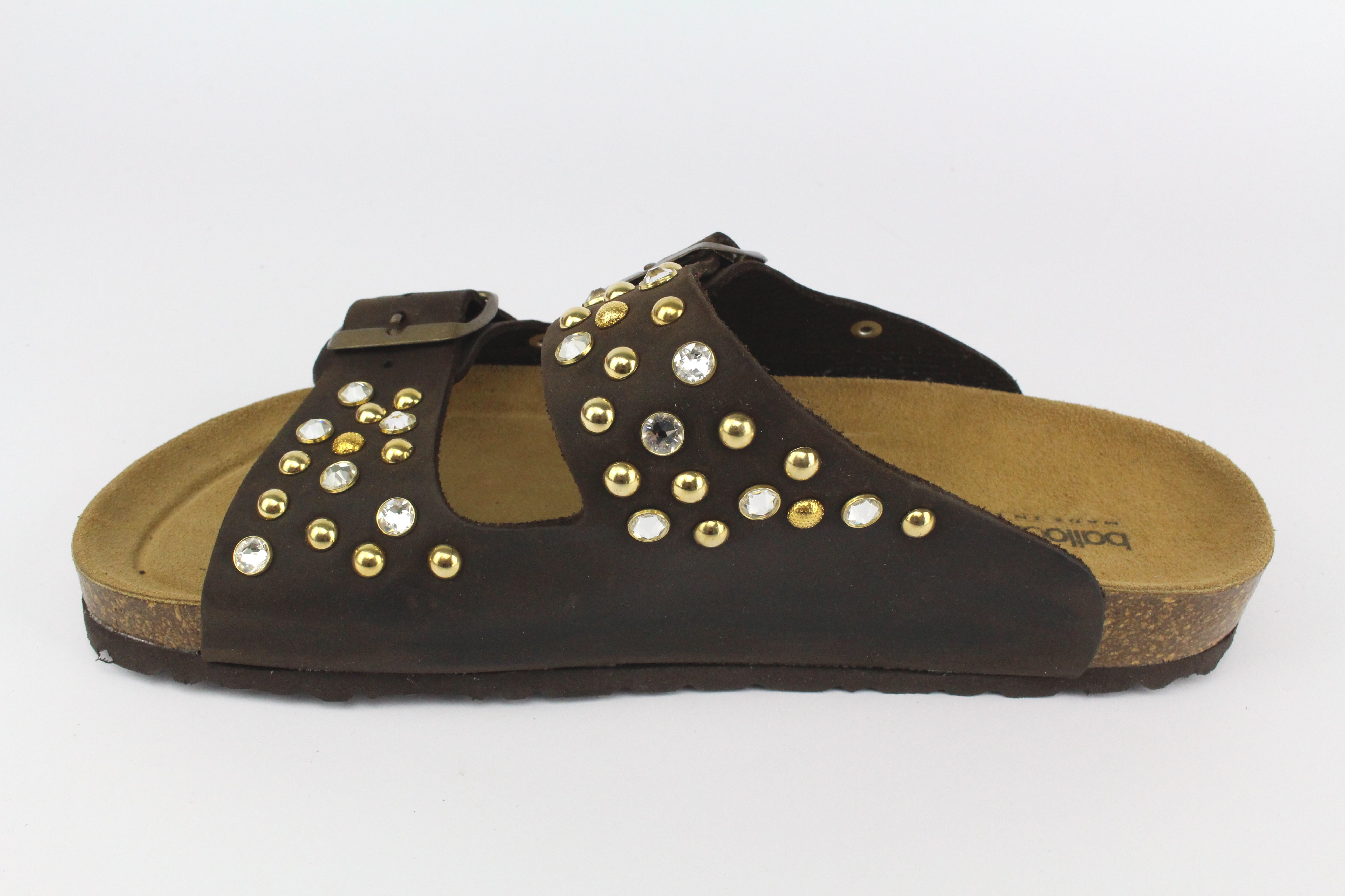 Sandali Brown Strass & Borchie
