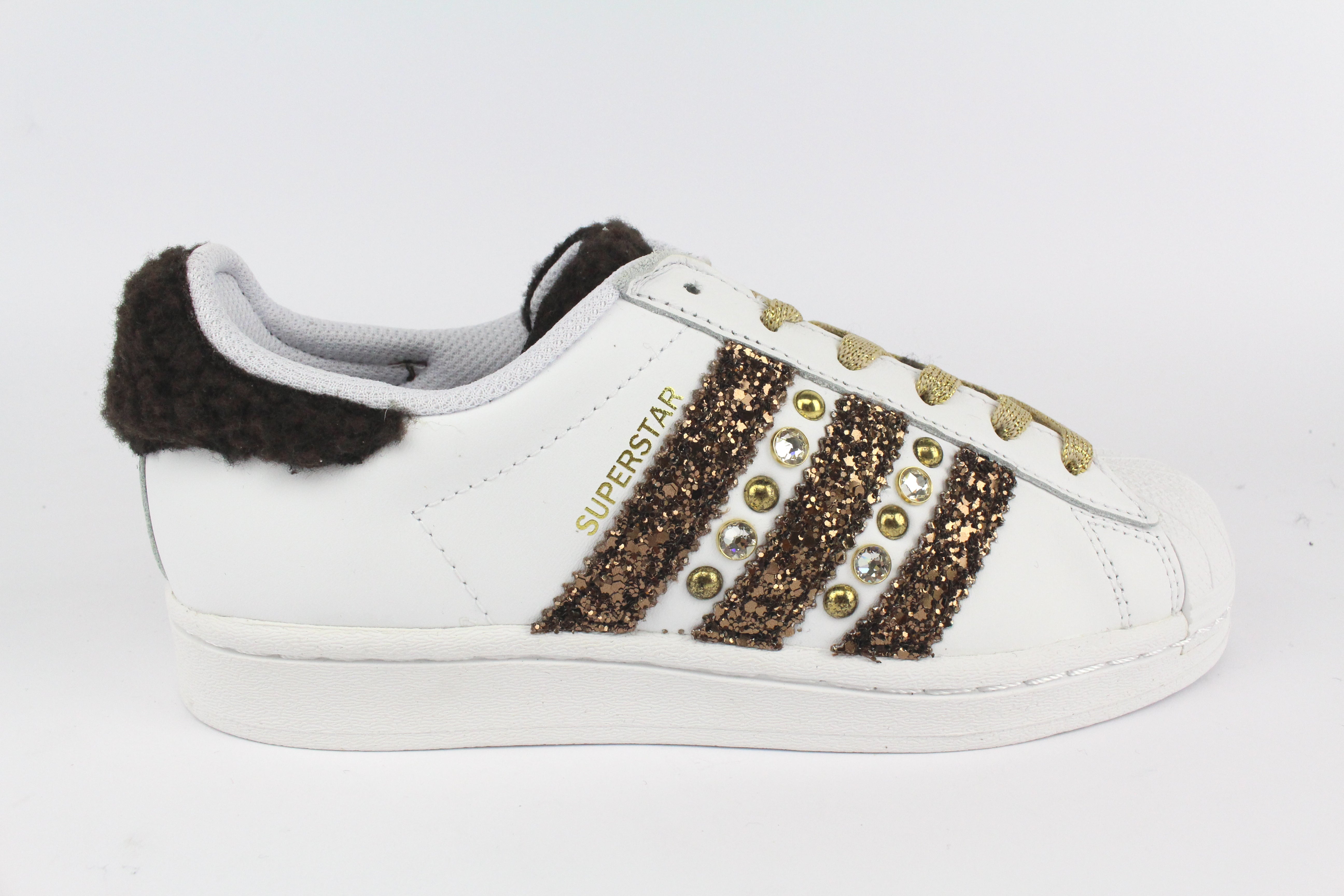 Adidas Superstar Lamb Brown & Glitter