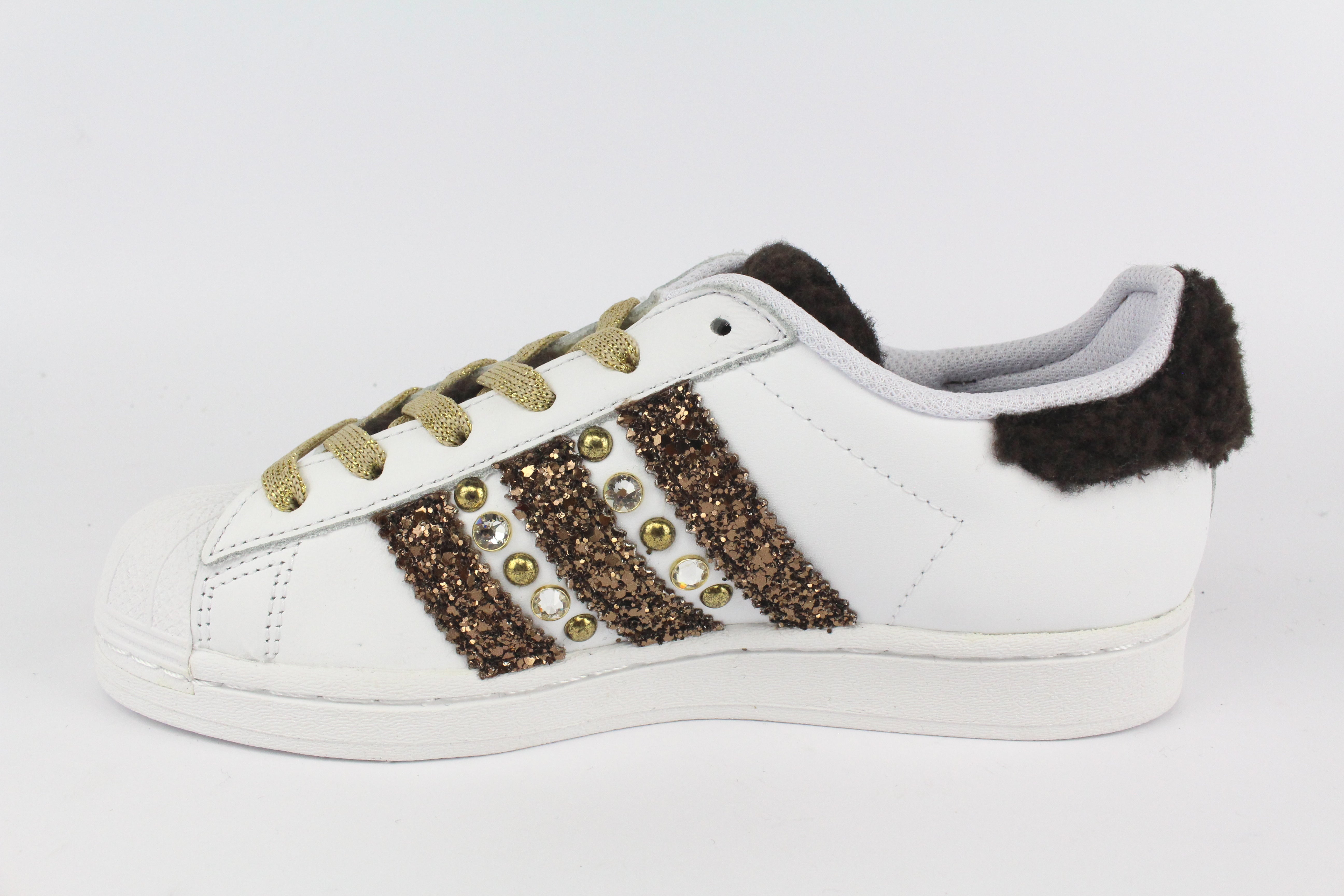 Adidas Superstar Lamb Brown & Glitter