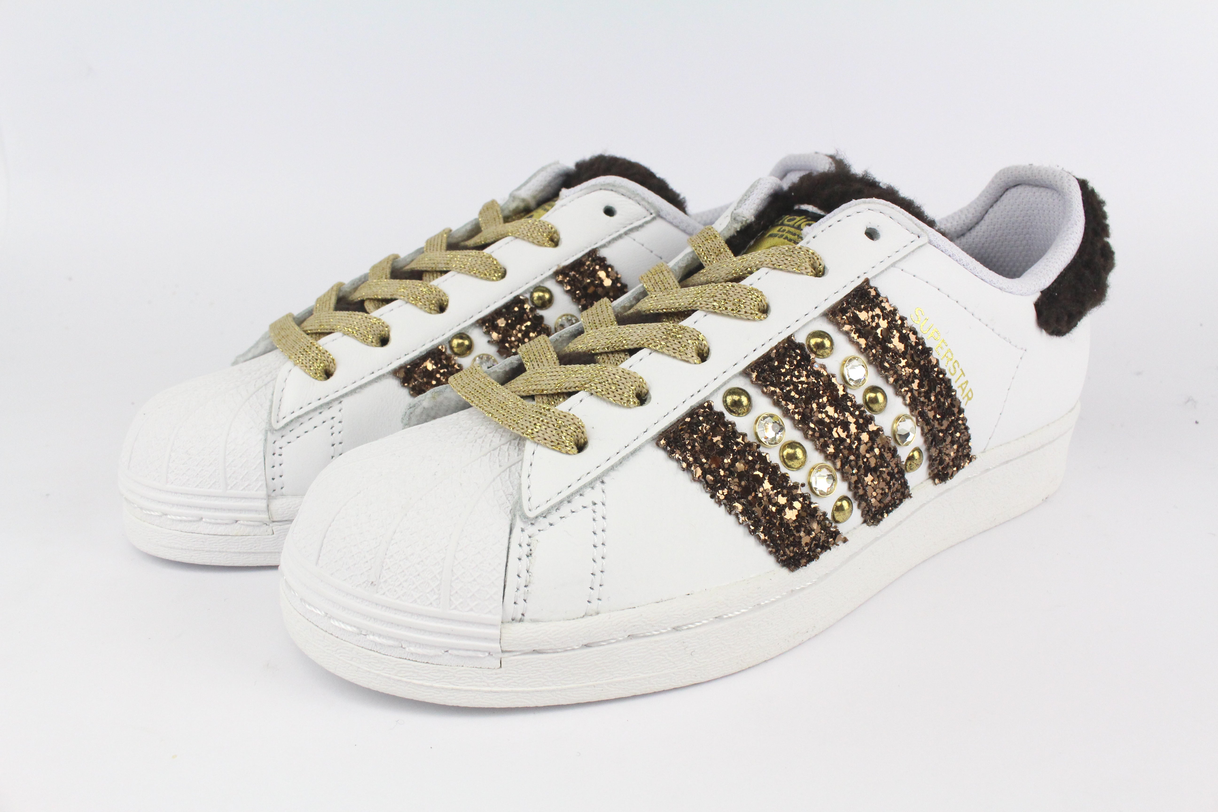 Adidas Superstar Lamb Brown & Glitter