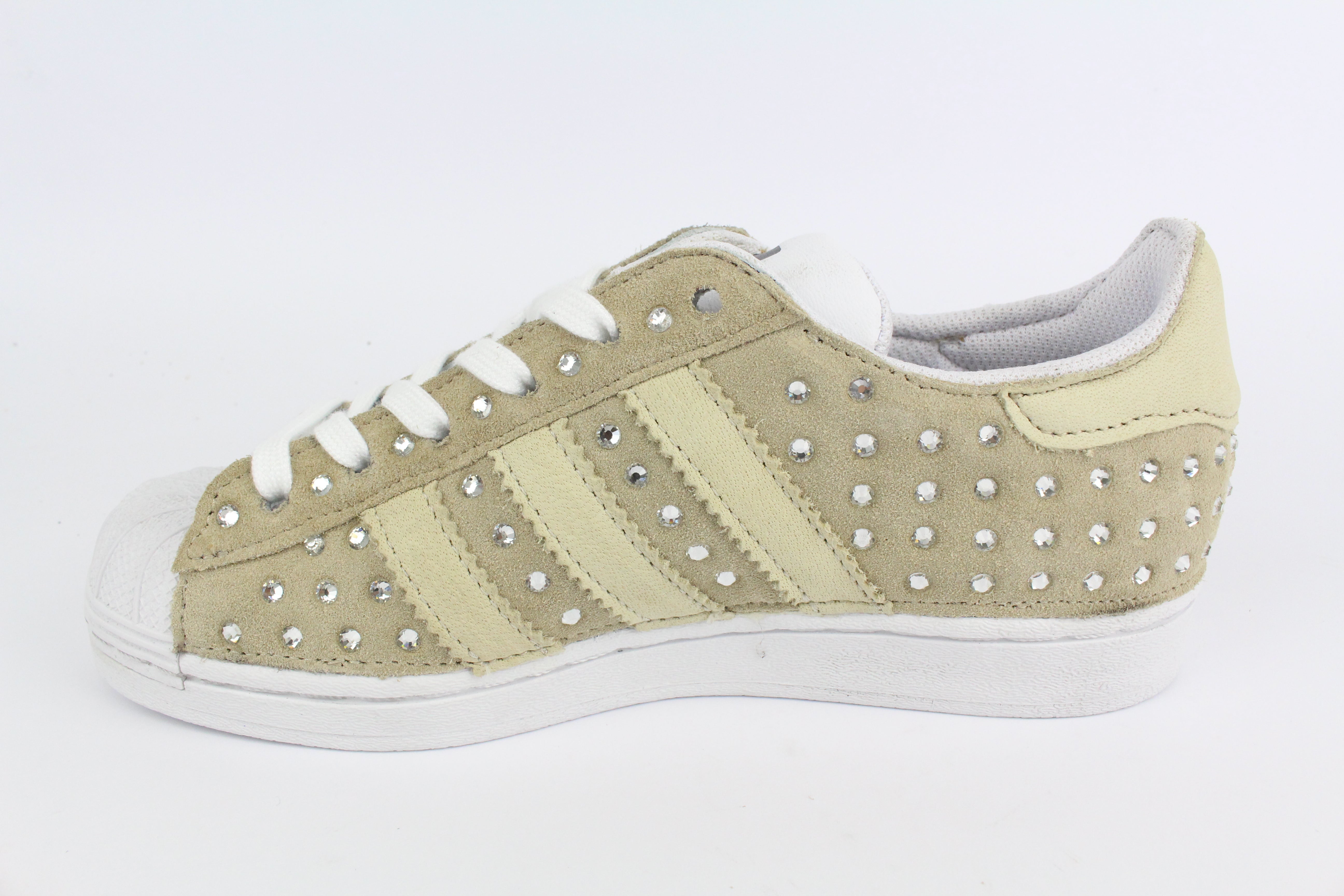 Adidas Superstar Camoscio Beige & Strass Termo