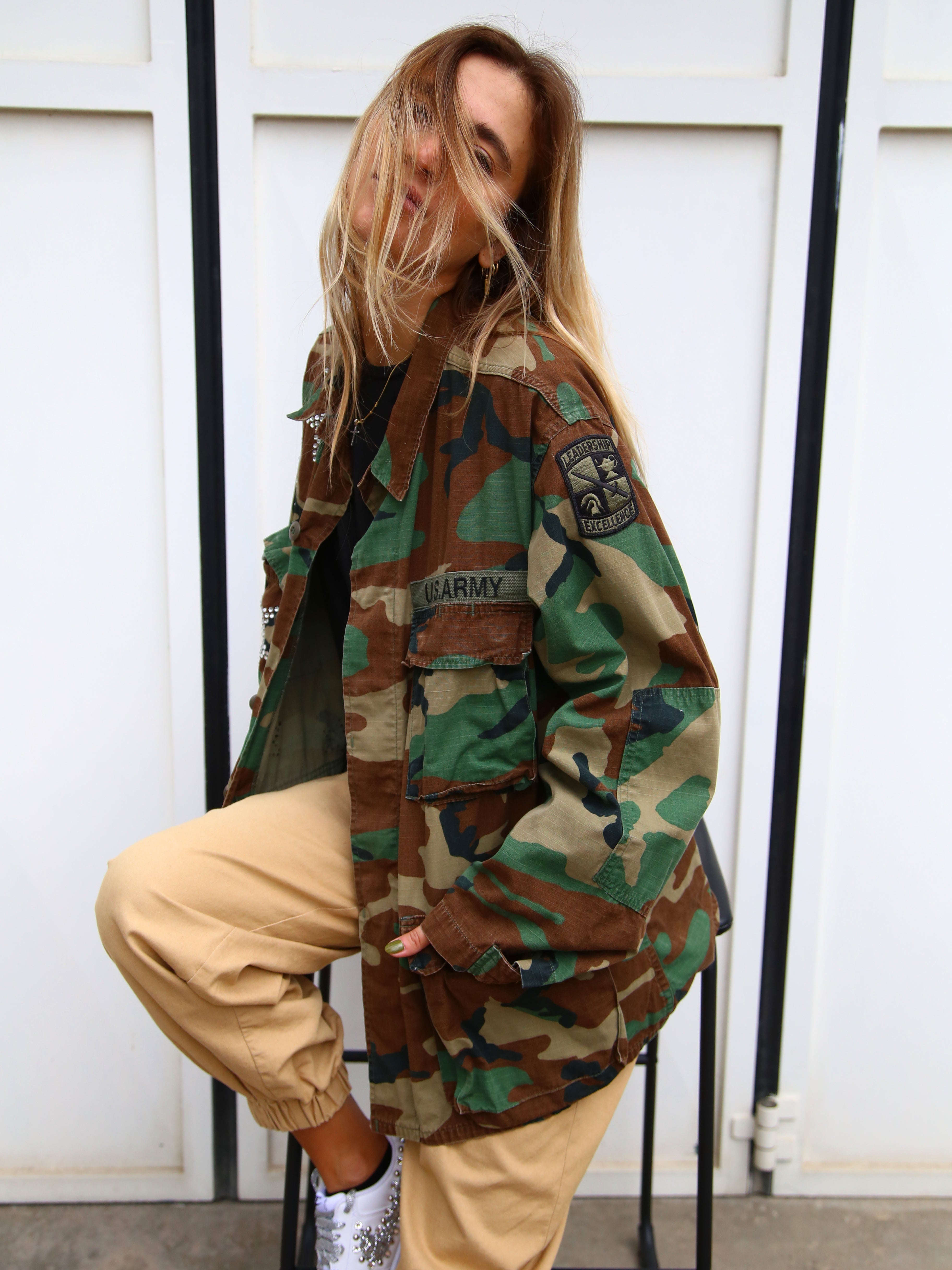 Giacca Mimetica Stelle e Strass