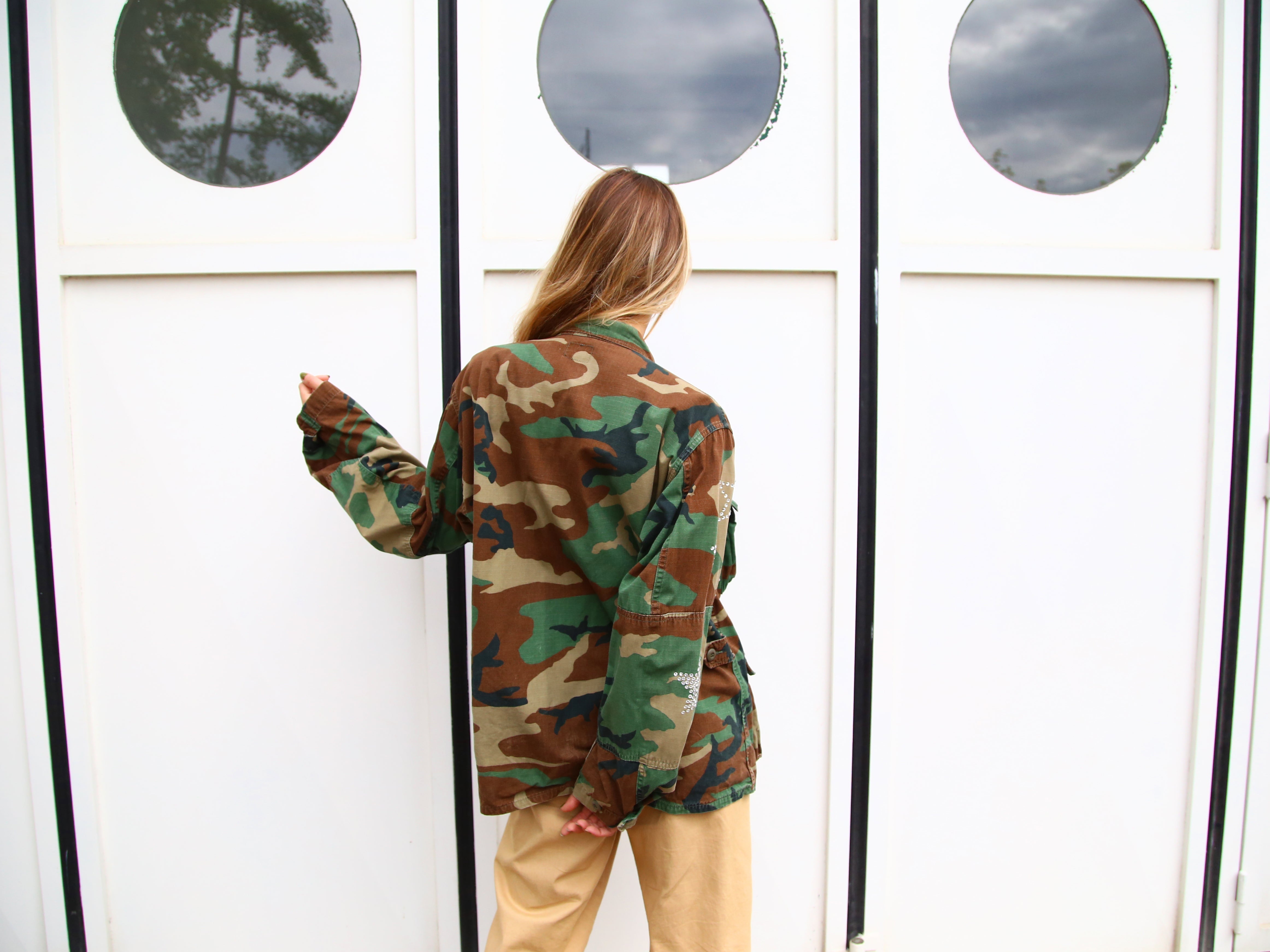 Giacca Mimetica Stelle e Strass