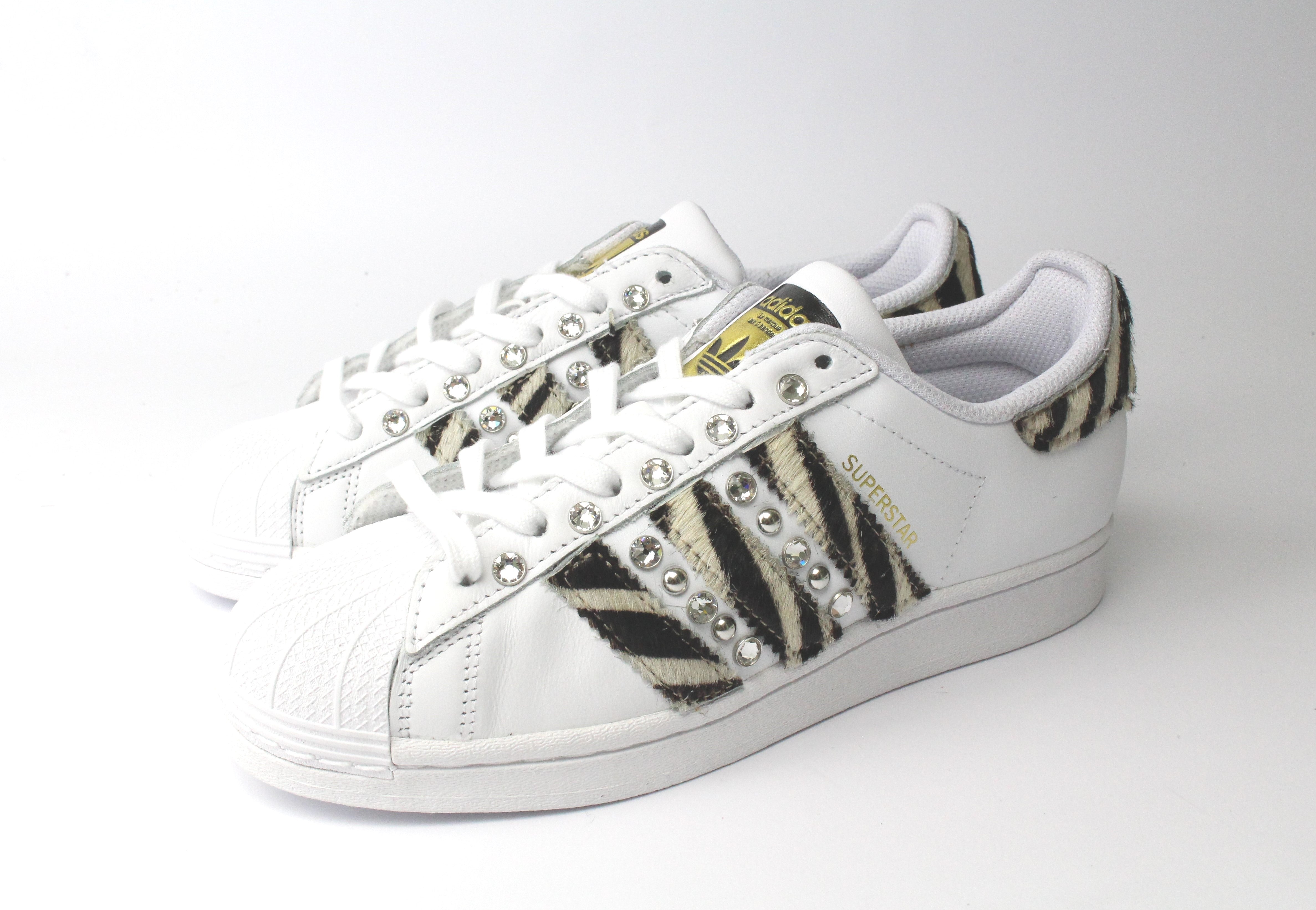Adidas Superstar Zebrate Borchie & Strass