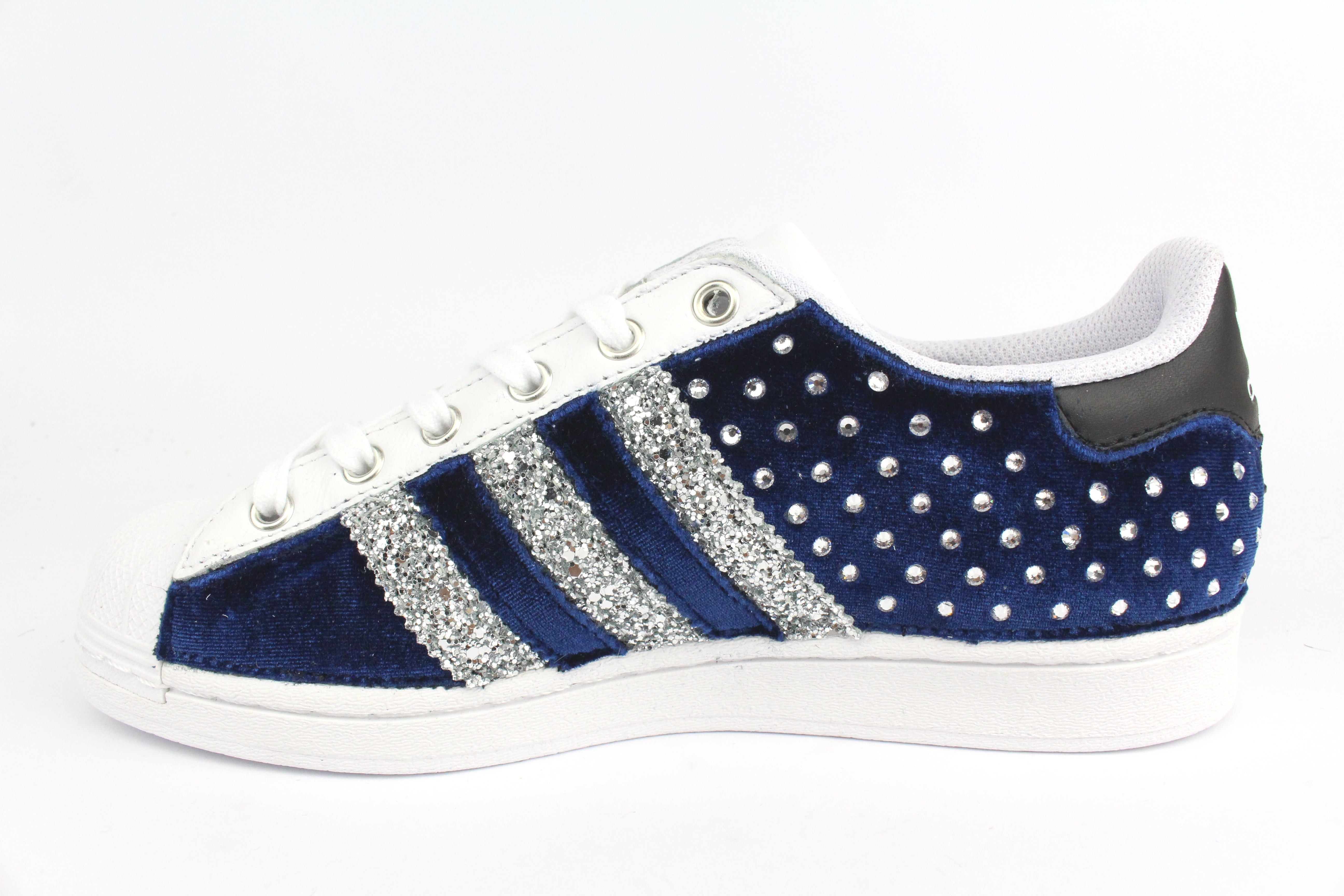 Adidas Superstar Blu Velluto & Strass Termo
