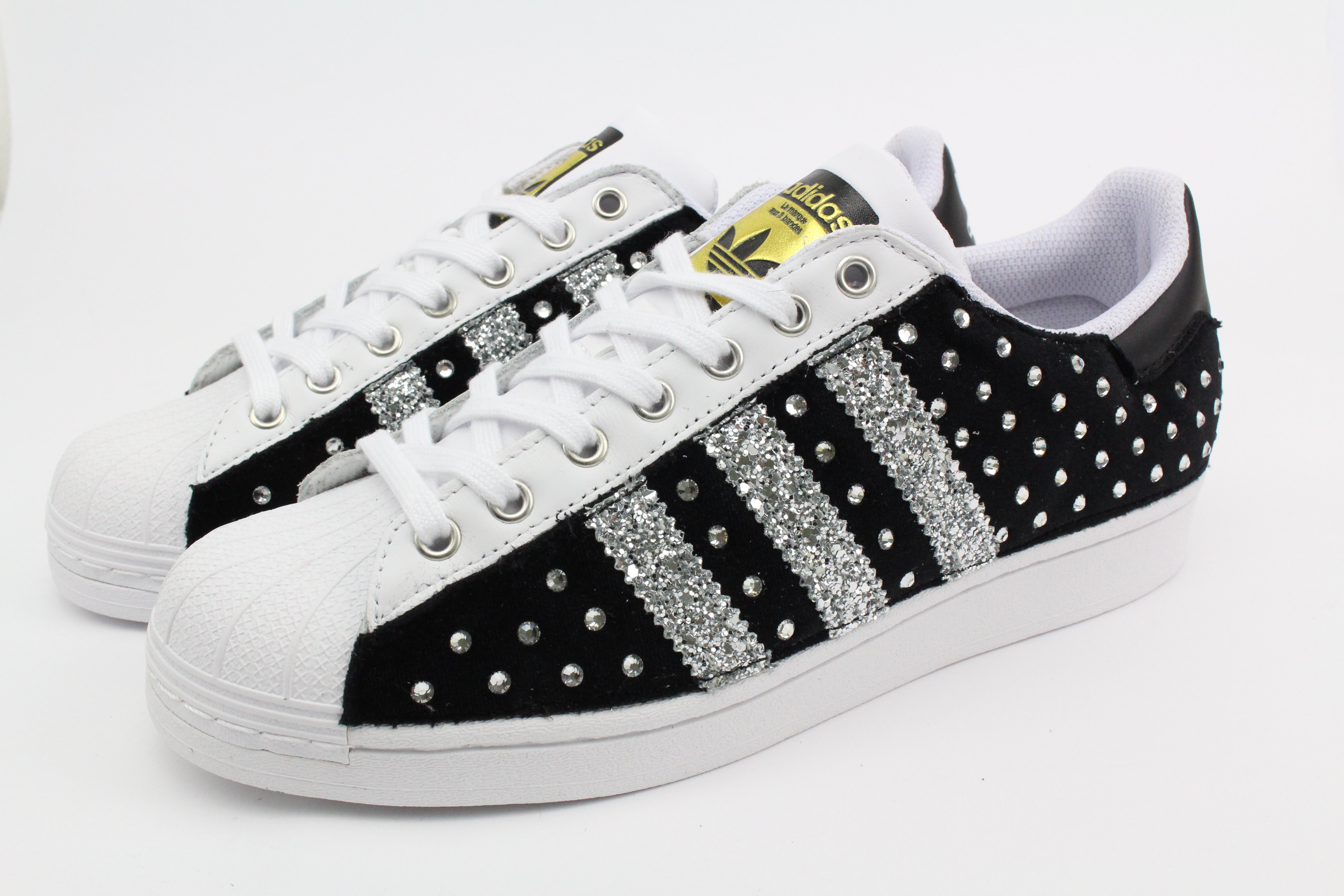 Adidas Superstar Black Camoscio & Strass Termo