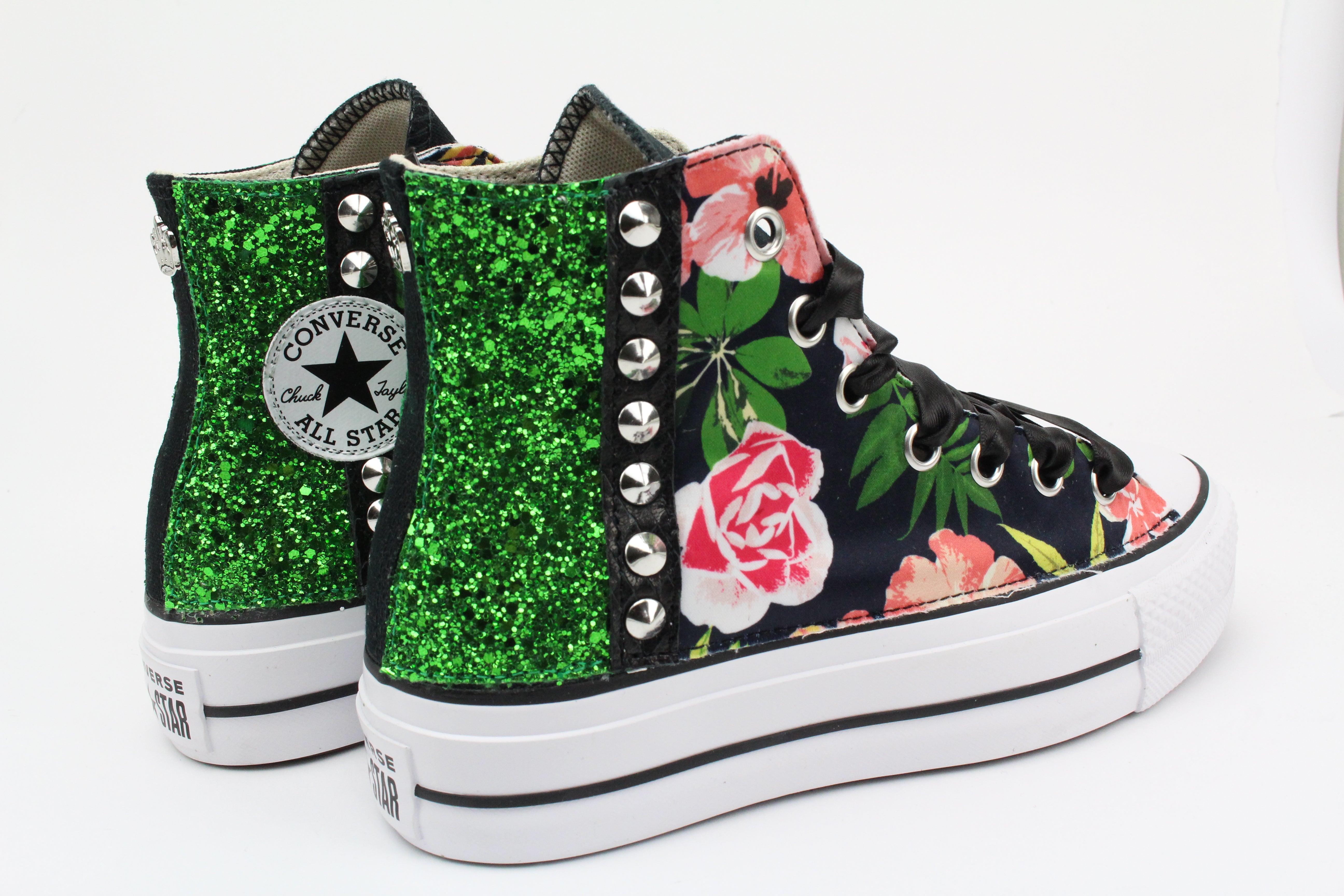 Converse All Star Platform Fiori Glitter & Borchie