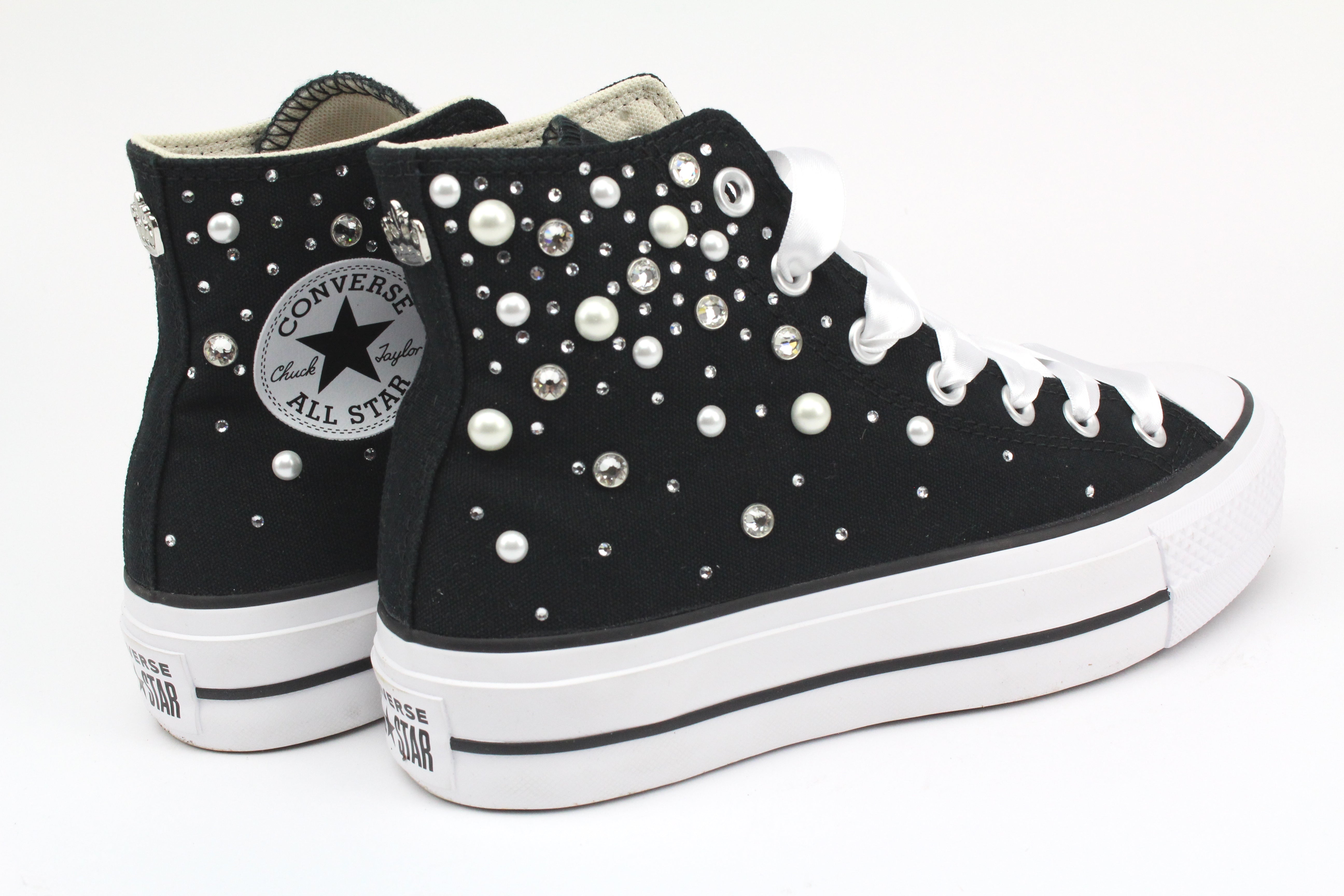 Converse All Star Platform Black Strass Termo Cristal & Perle